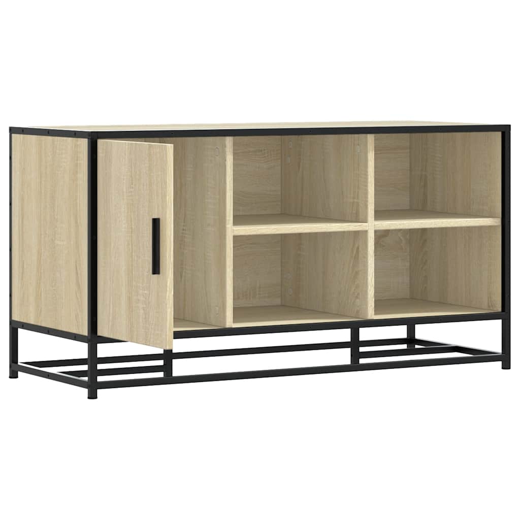 Cipőpad sonoma tölgy 100x40x53,5 cm gépi fa és fém