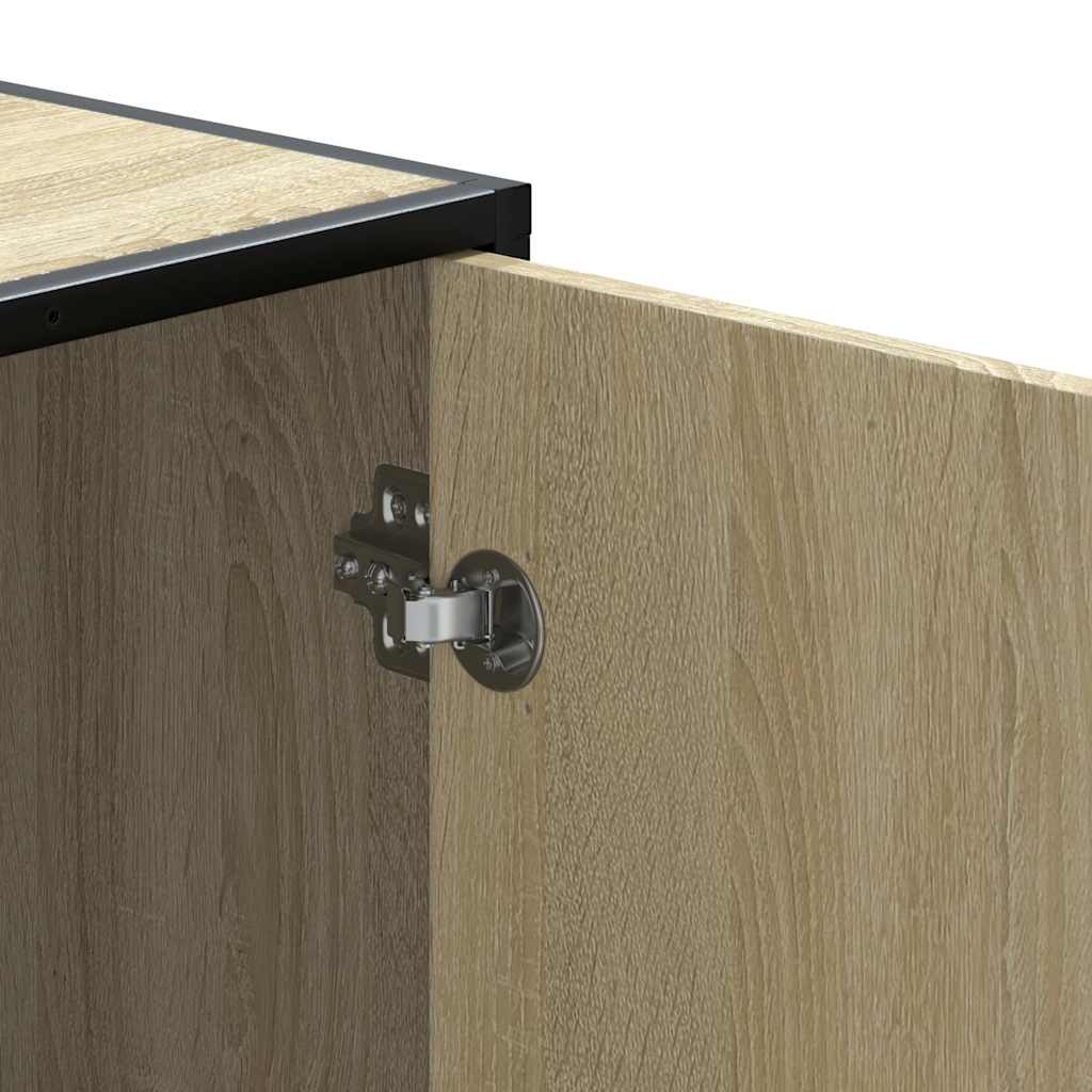 Cipőpad sonoma tölgy 100x40x53,5 cm gépi fa és fém