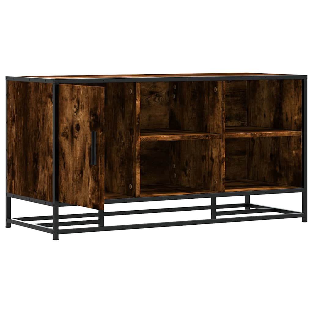 Cipőpad füstölt tölgy 100x40x53,5 cm fából és fémből készült