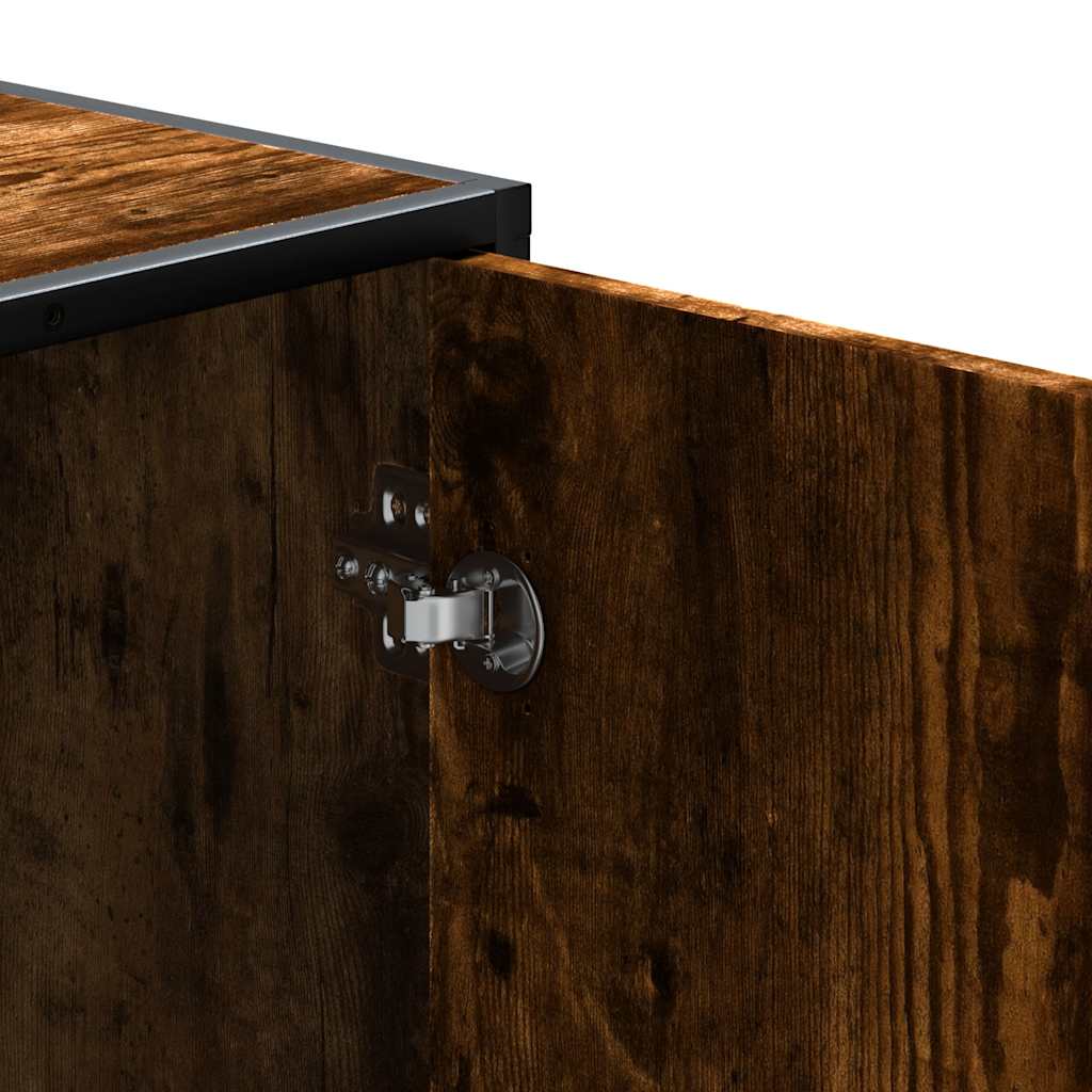 Cipőpad füstölt tölgy 100x40x53,5 cm fából és fémből készült