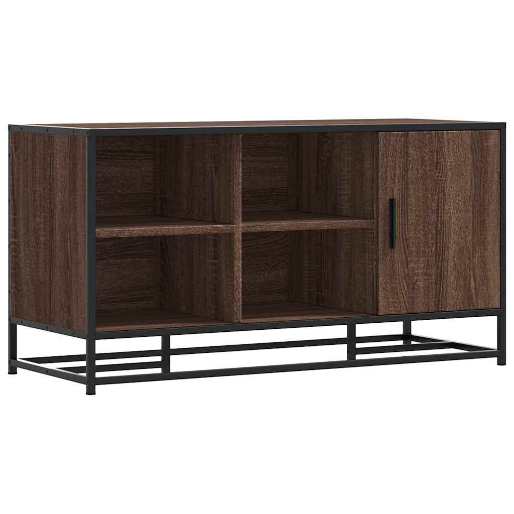 Cipőpad barna tölgy 100x40x53,5 cm gépi fa és fém