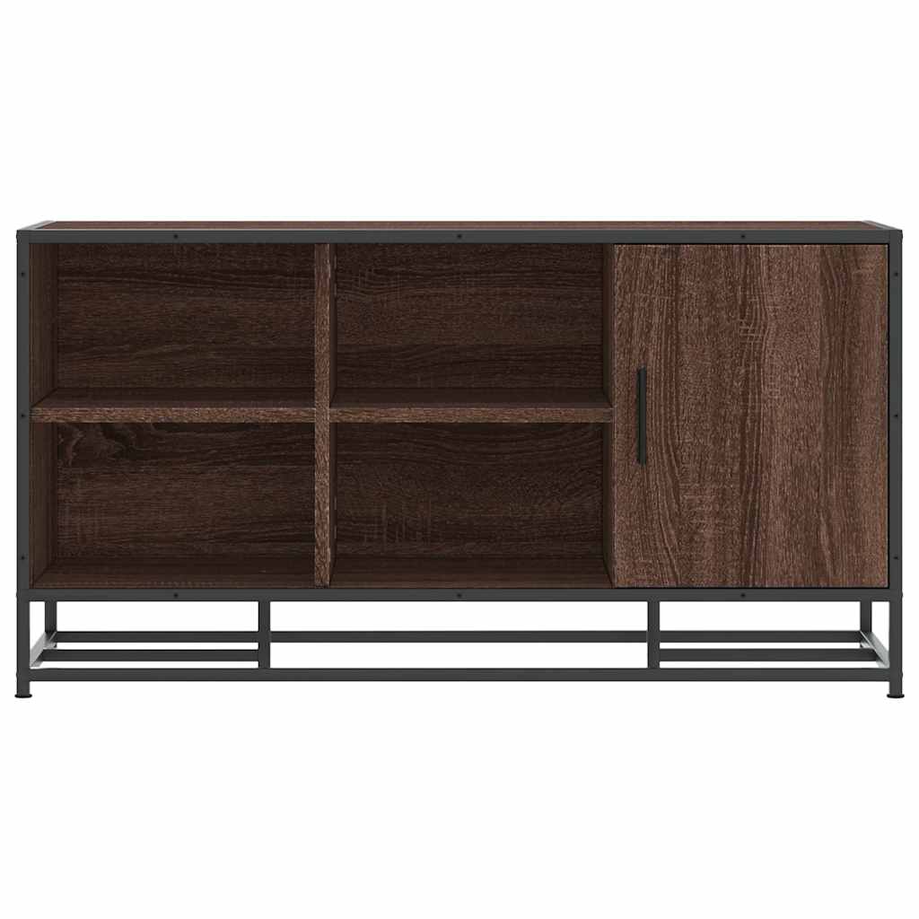 Cipőpad barna tölgy 100x40x53,5 cm gépi fa és fém