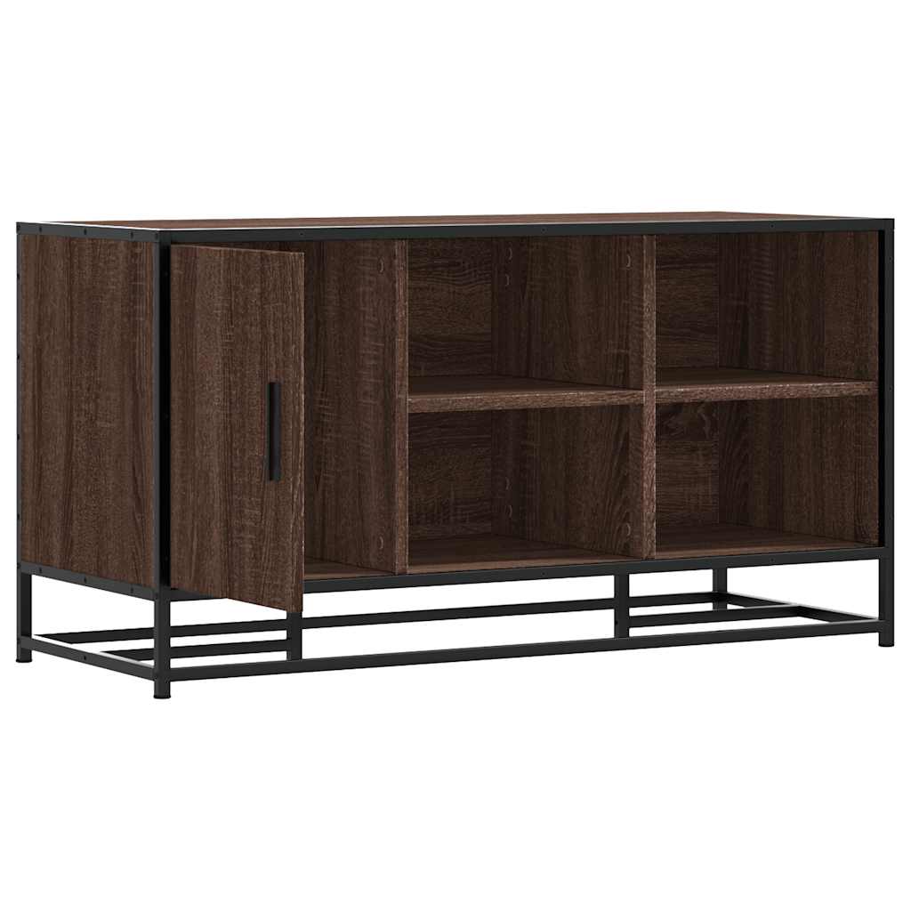 Cipőpad barna tölgy 100x40x53,5 cm gépi fa és fém
