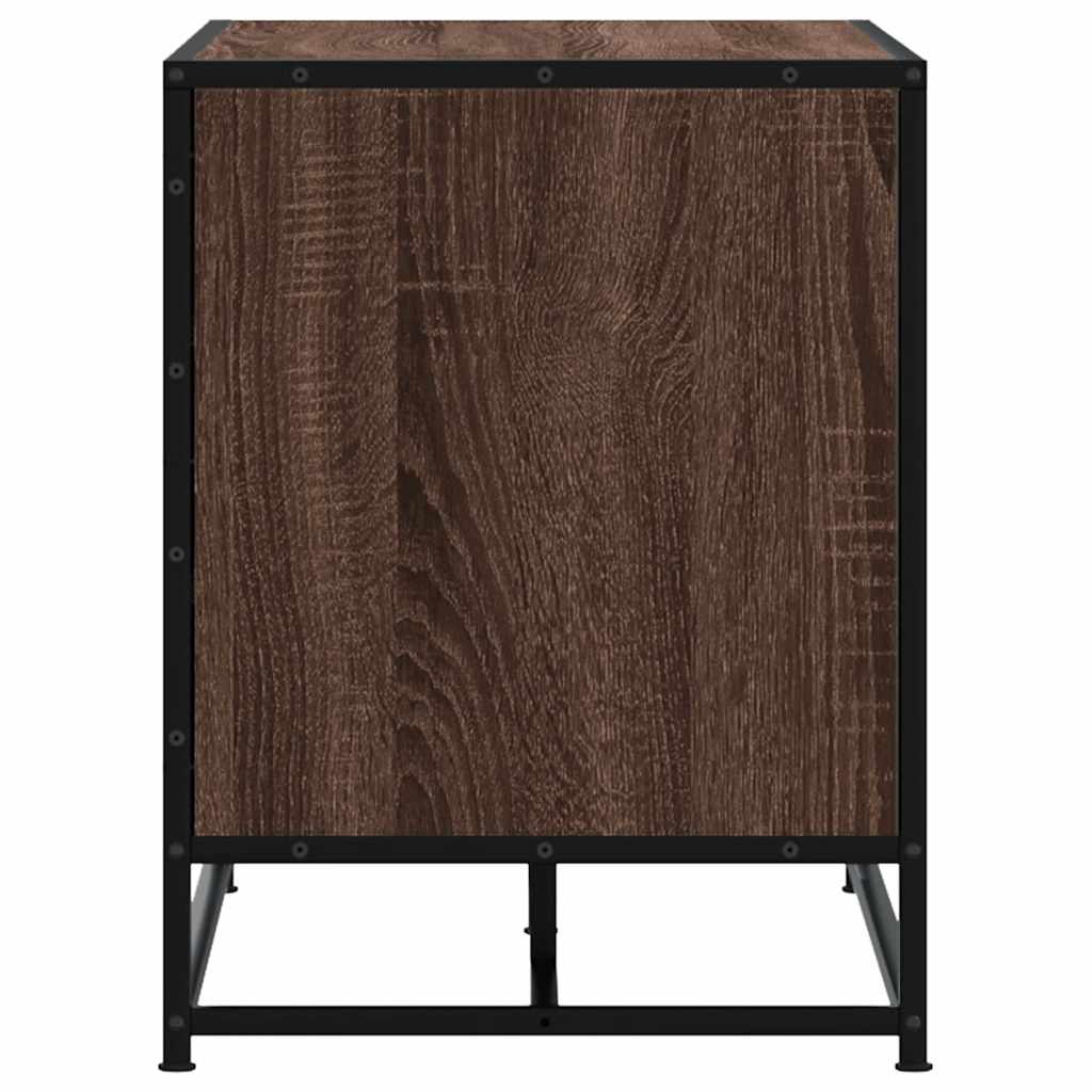 Cipőpad barna tölgy 100x40x53,5 cm gépi fa és fém