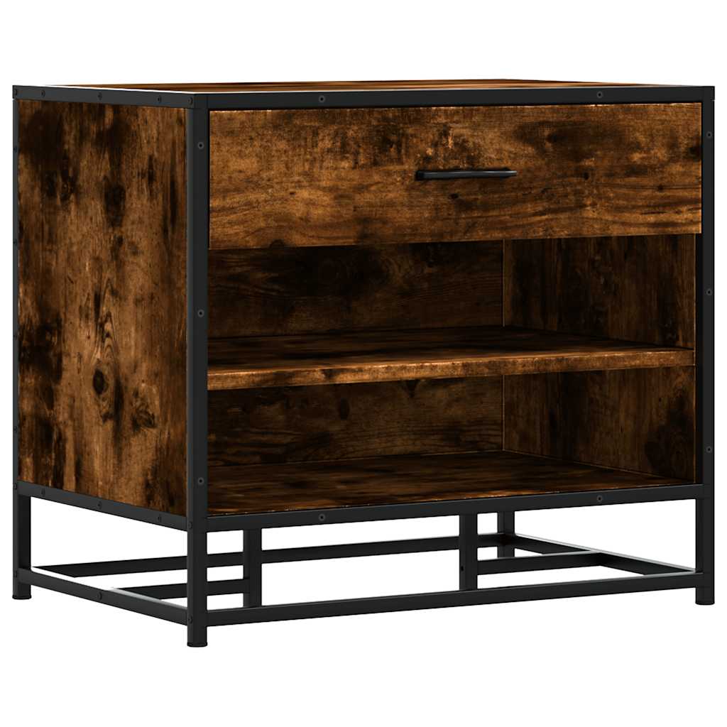 Cipőpad füstölt tölgy 60x40x53,5 cm fából és fémből készült