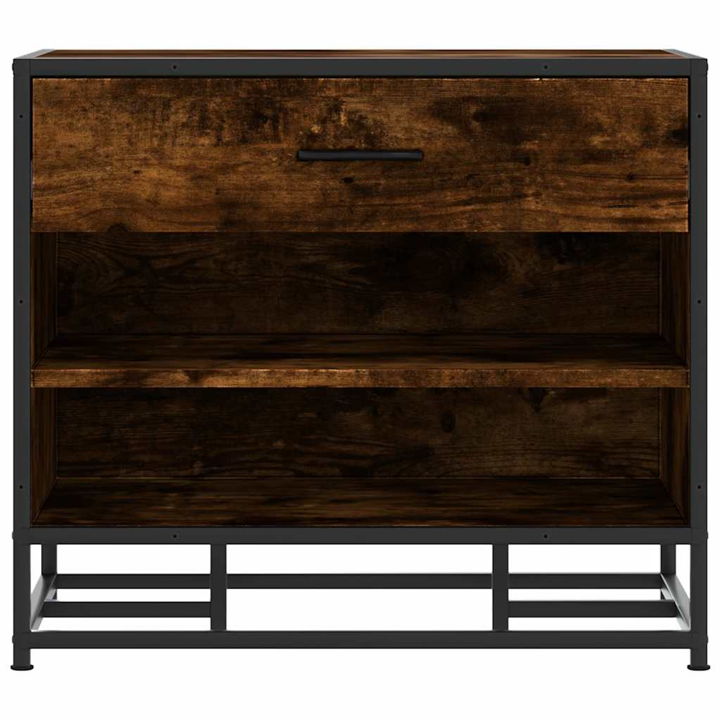 Cipőpad füstölt tölgy 60x40x53,5 cm fából és fémből készült