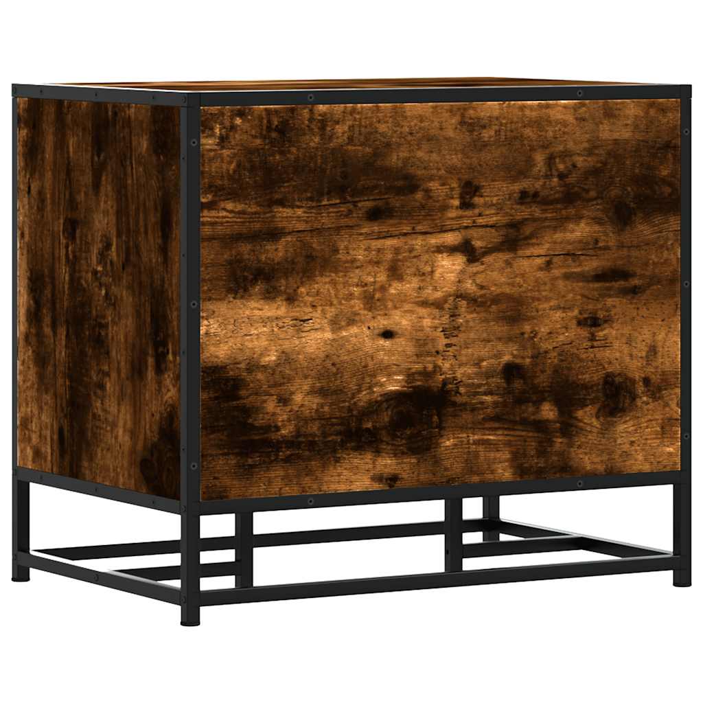 Cipőpad füstölt tölgy 60x40x53,5 cm fából és fémből készült