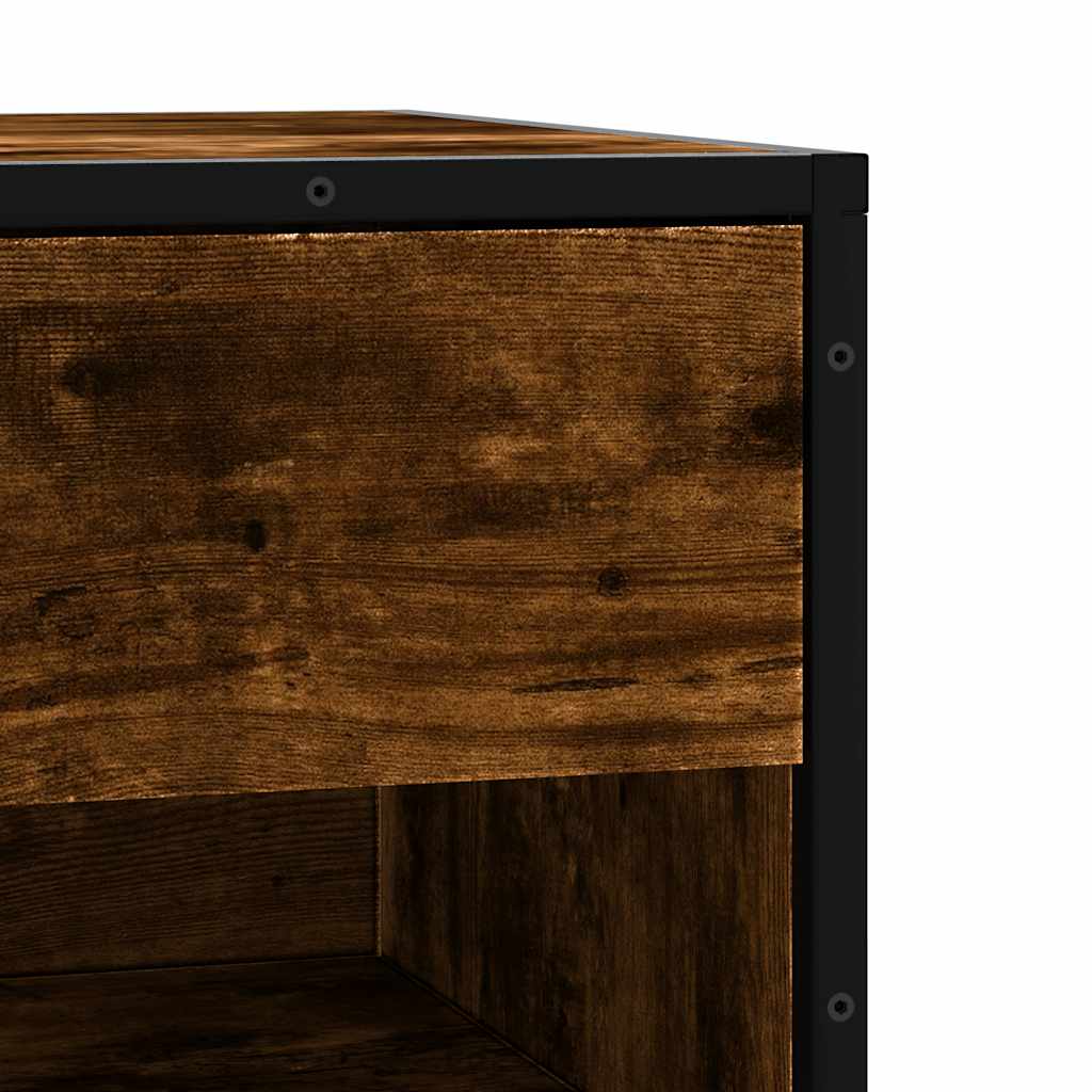 Cipőpad füstölt tölgy 60x40x53,5 cm fából és fémből készült