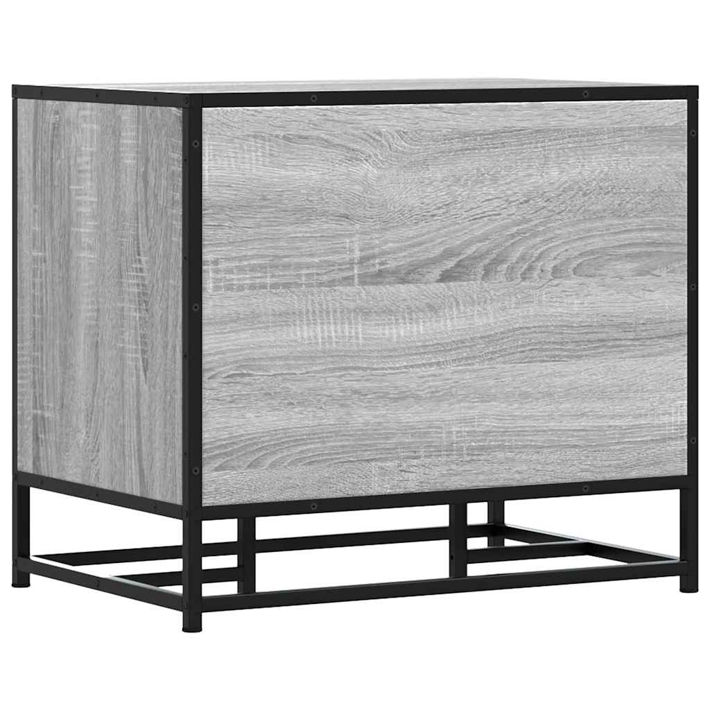 Cipőpad szürke sonoma 60x40x53,5 cm gépi fa és fém