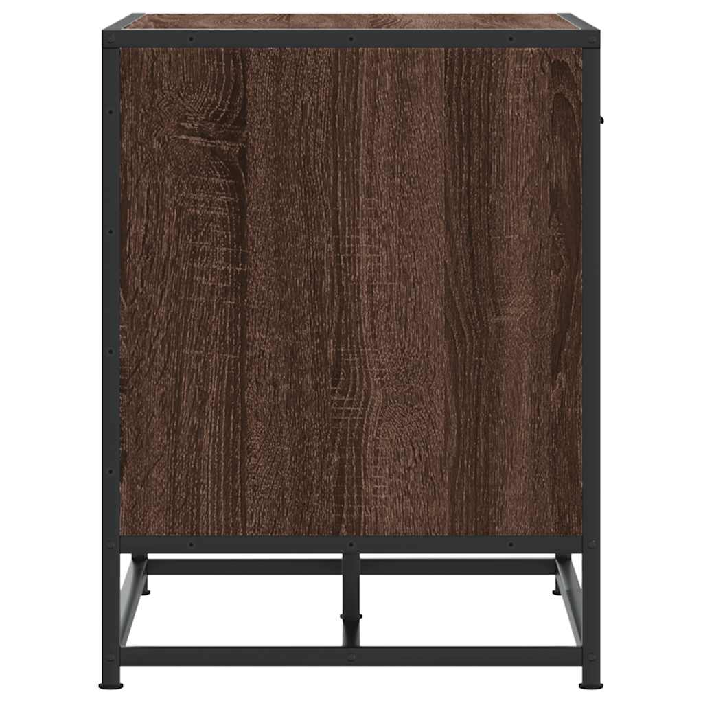 Cipőpad barna tölgy 60x40x53,5 cm gépi fa és fém