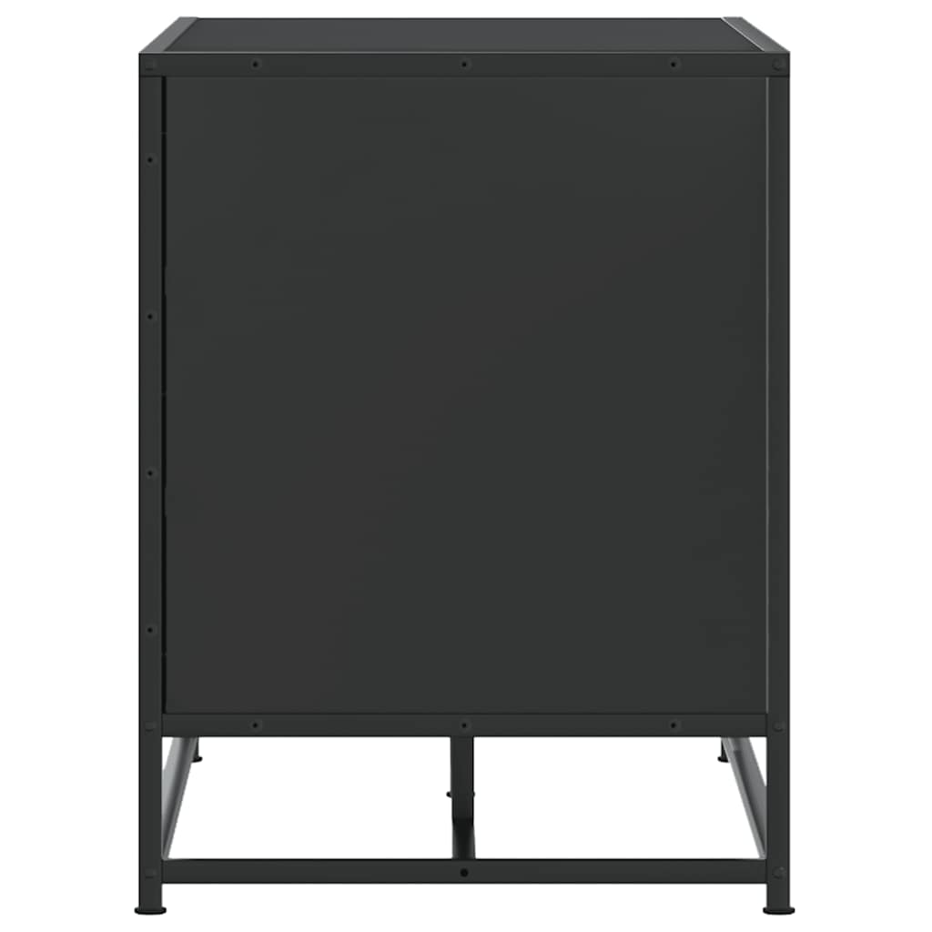 Cipőpad fekete 80x40x53,5 cm fából és fémből készült pad