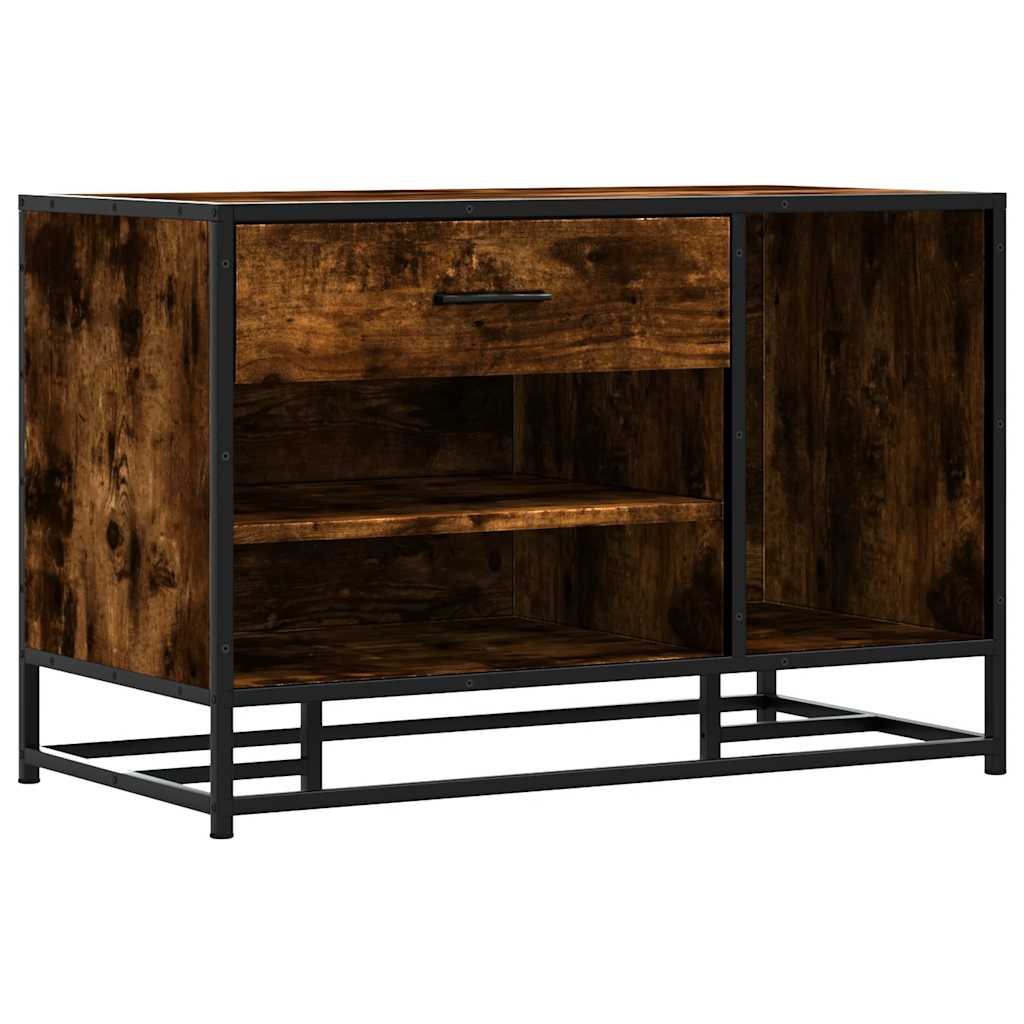 Cipőpad füstölt tölgy 80x40x53,5 cm fából és fémből készült