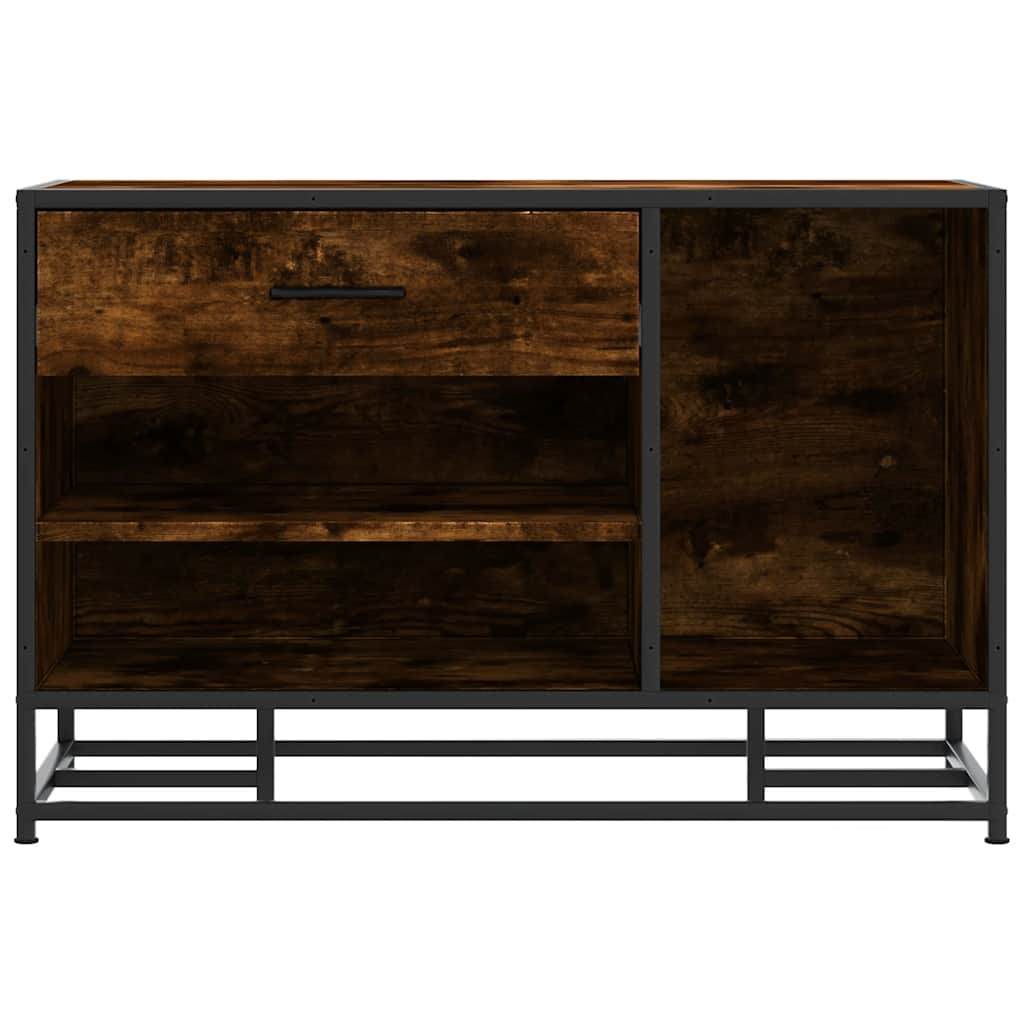 Cipőpad füstölt tölgy 80x40x53,5 cm fából és fémből készült