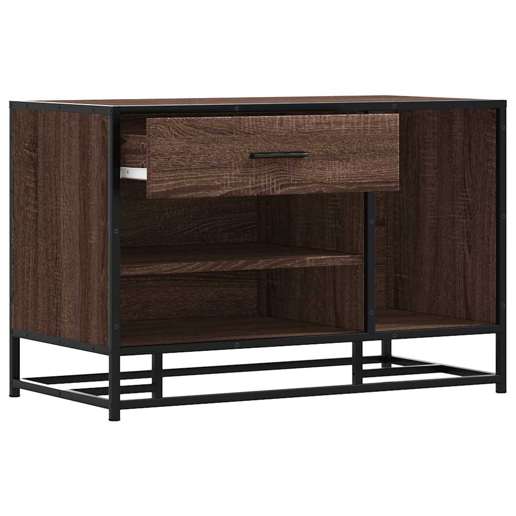 Cipőpad barna tölgy 80x40x53,5 cm gépi fa és fém