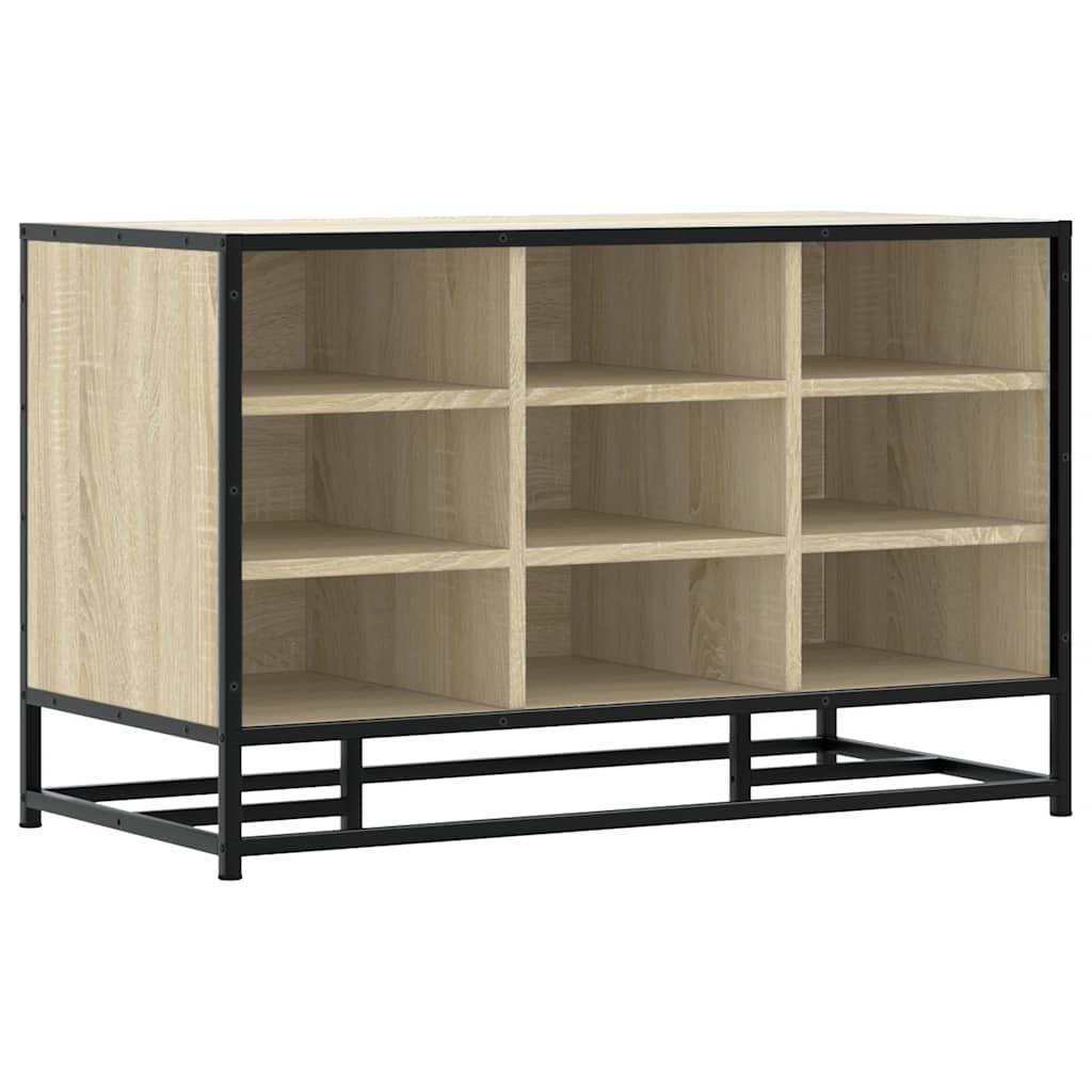 Cipőpad sonoma tölgy 84x40x53,5 cm gépelt fa és fém