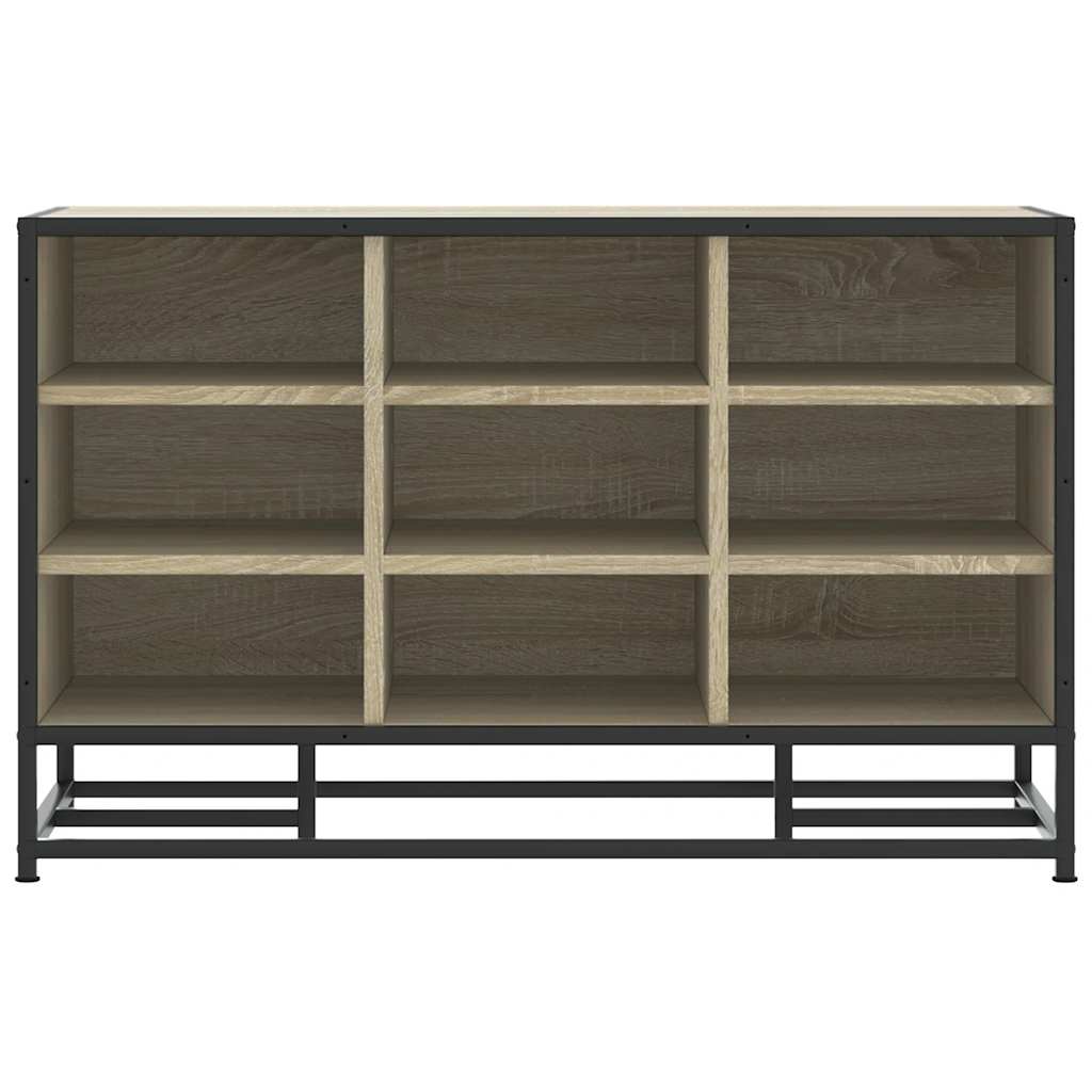 Cipőpad sonoma tölgy 84x40x53,5 cm gépelt fa és fém