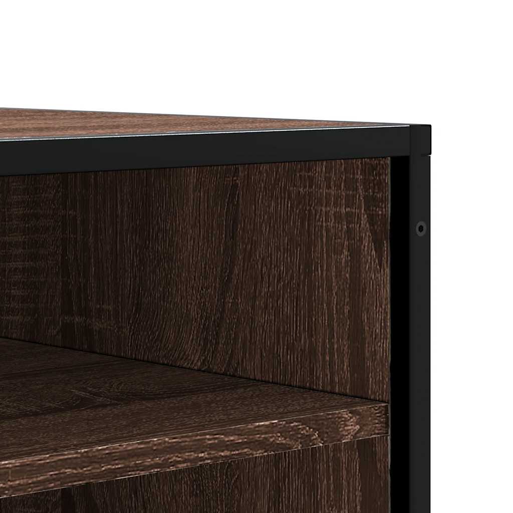 Cipőpad barna tölgy 84x40x53,5 cm gépi fa és fém