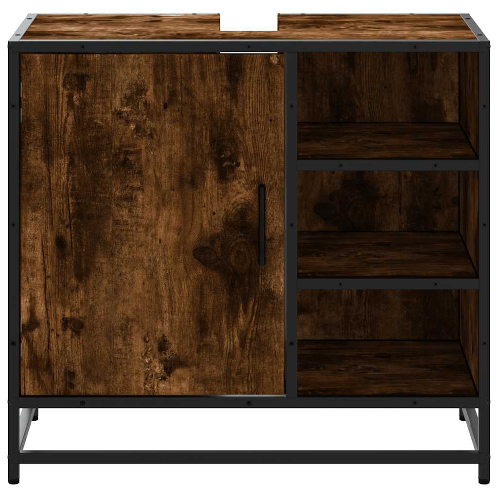 Mosdószekrény füstölt tölgy 65x33x60 cm gépesített fa