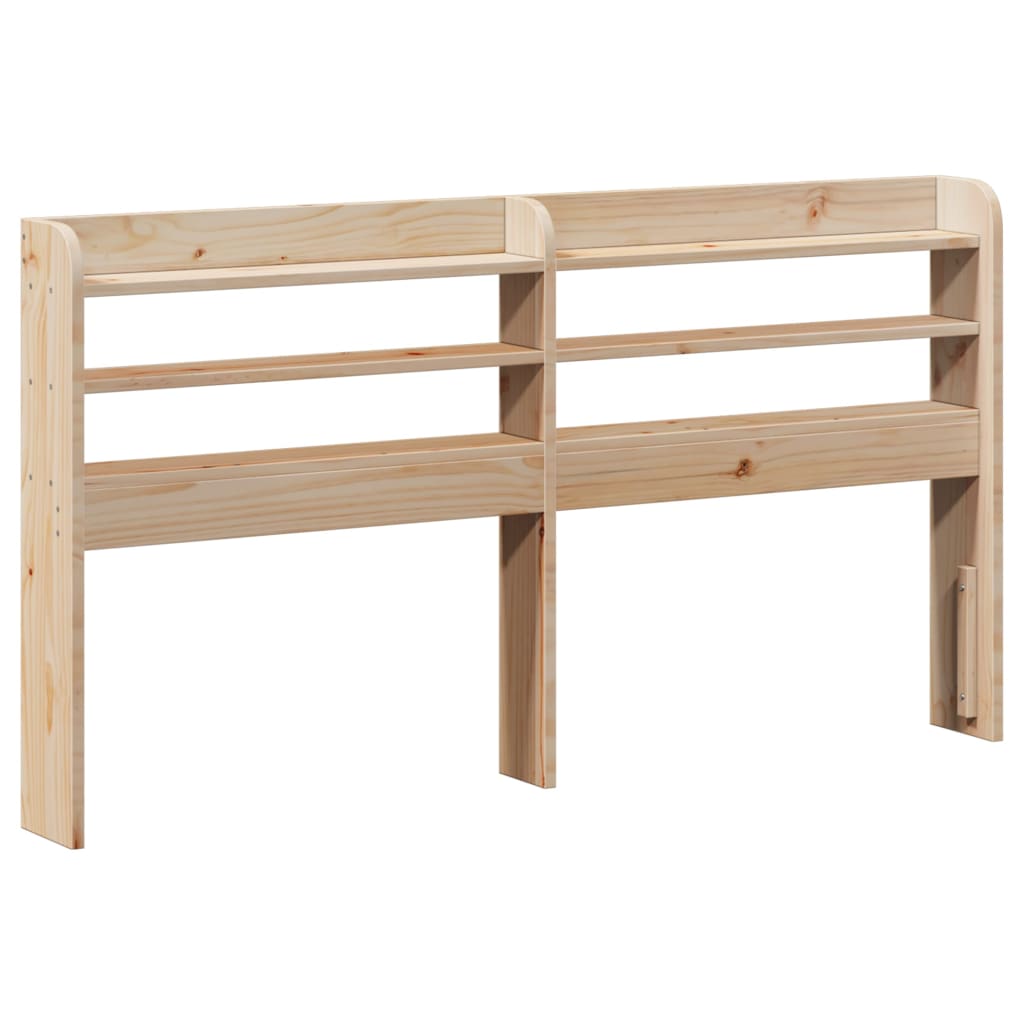 Tömör fenyőfa fejtámla polcokkal 150 cm