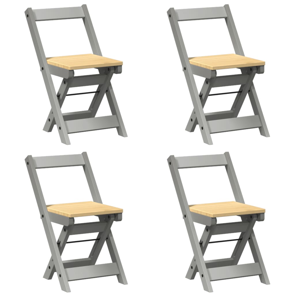 Corona 5 részes összecsukható szürke fenyő étkezőgarnitúra