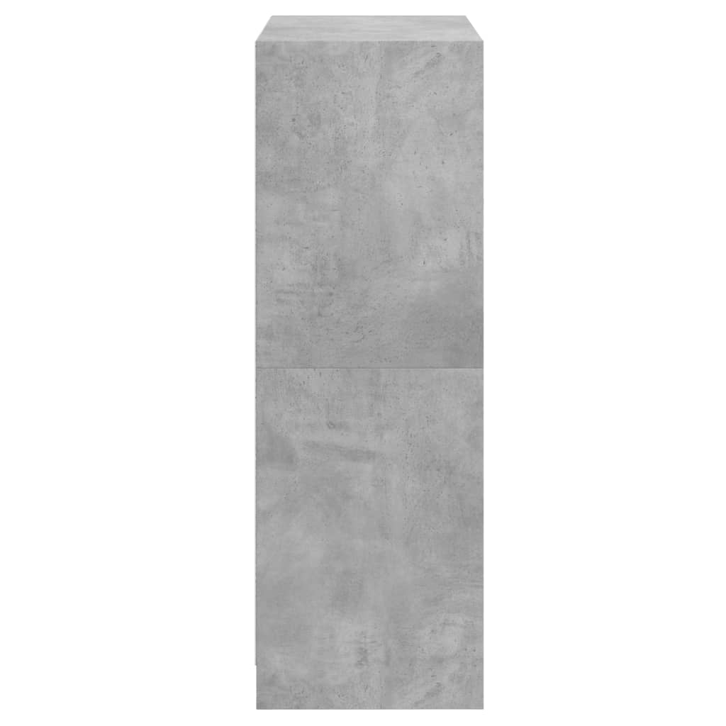 Betonszürke szerelt fa magasszekrény ajtókkal 68 x 37 x 109 cm