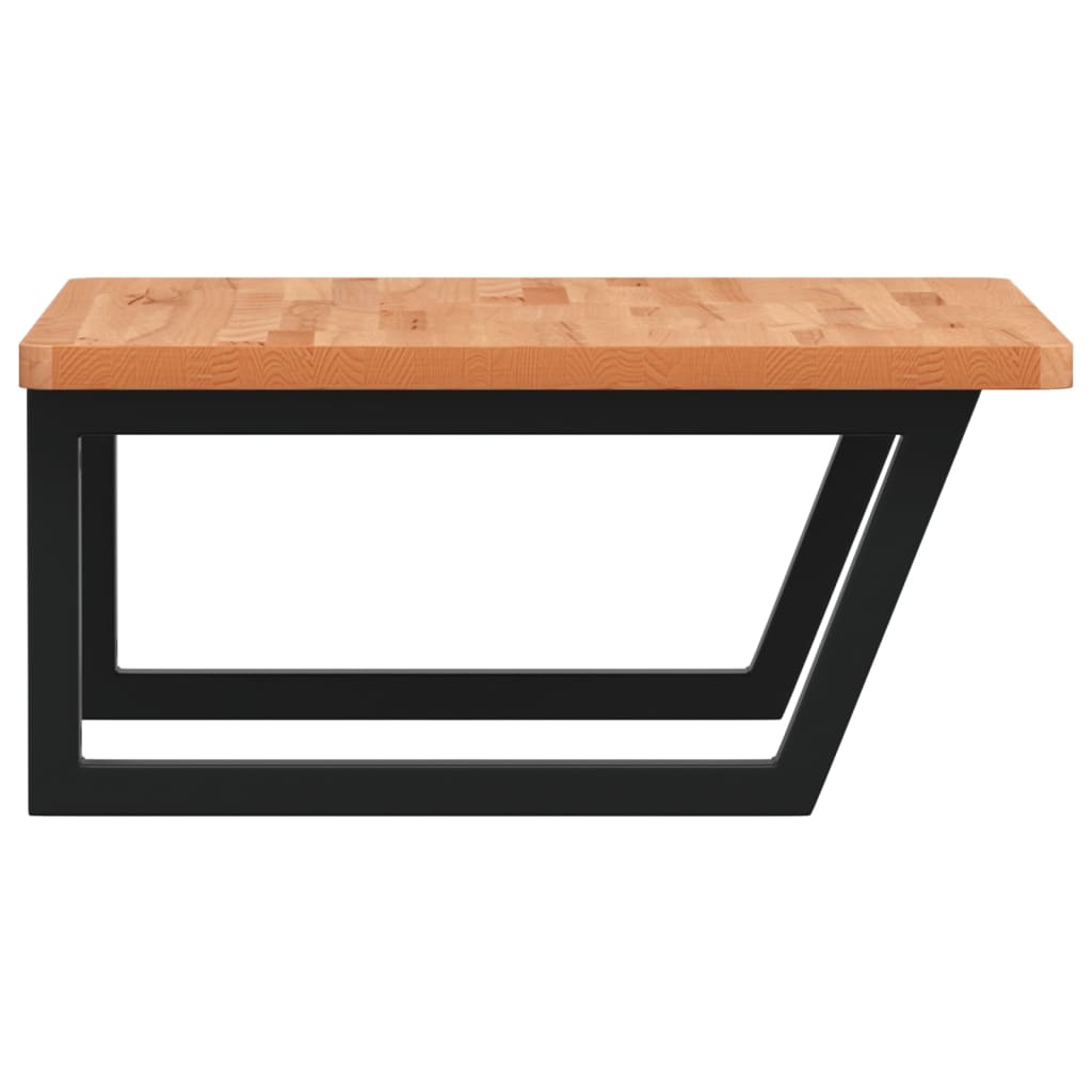 Acél és tömör bükkfa falra szerelhető mosdópolc