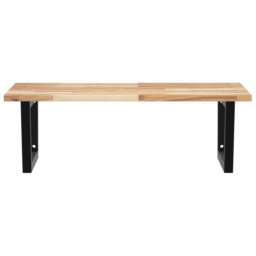 Acél és tömör akácfa falra szerelhető mosdópolc