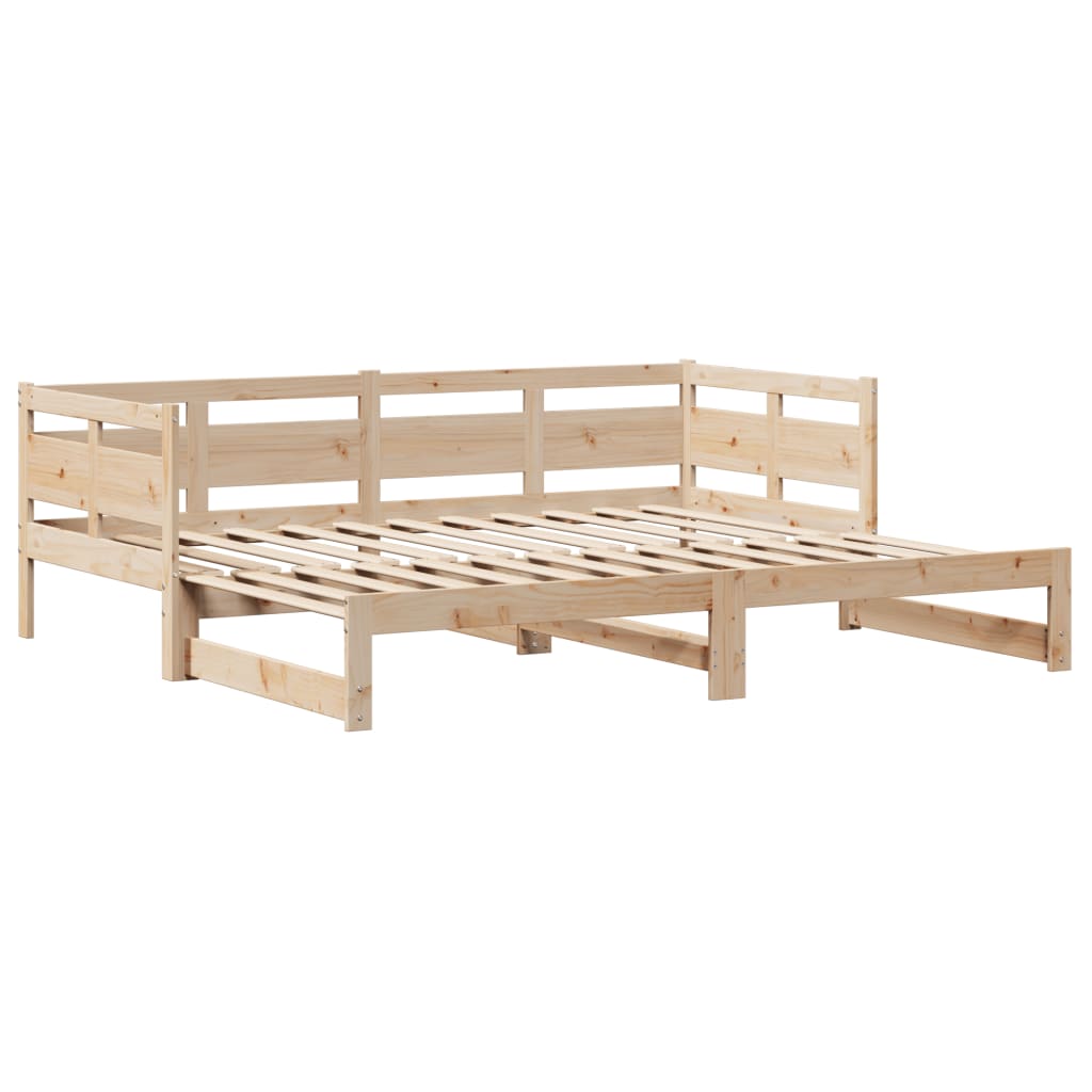 Tömör fenyőfa kihúzható kanapéágy fiókkal 90 x 200 cm