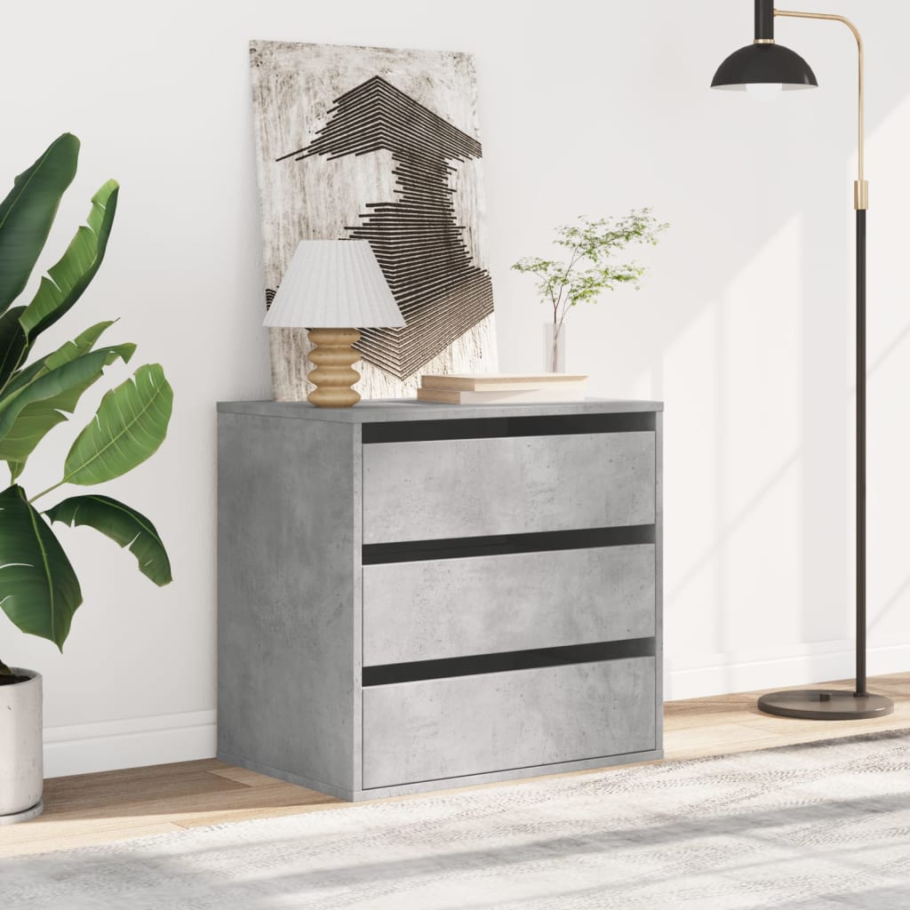 Betonszürke szerelt fa fiókos sarokszekrény 60 x 41 x 58 cm Betonszürke szerelt fa fiókos sarokszekrény 60 x 41 x 58 cm