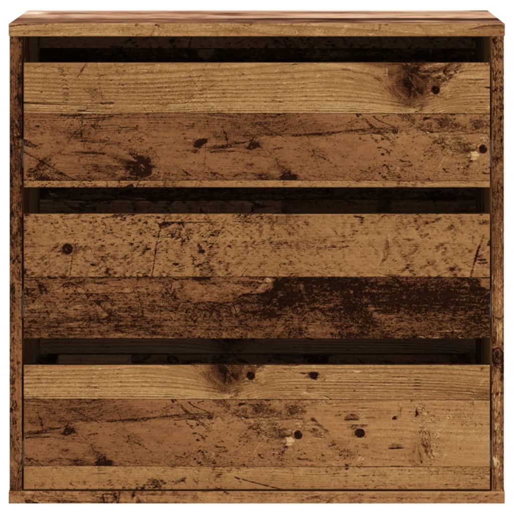 Antik fa színű szerelt fa fiókos sarokszekrény 60 x 41 x 58 cm Antik fa színű szerelt fa fiókos sarokszekrény 60 x 41 x 58 cm