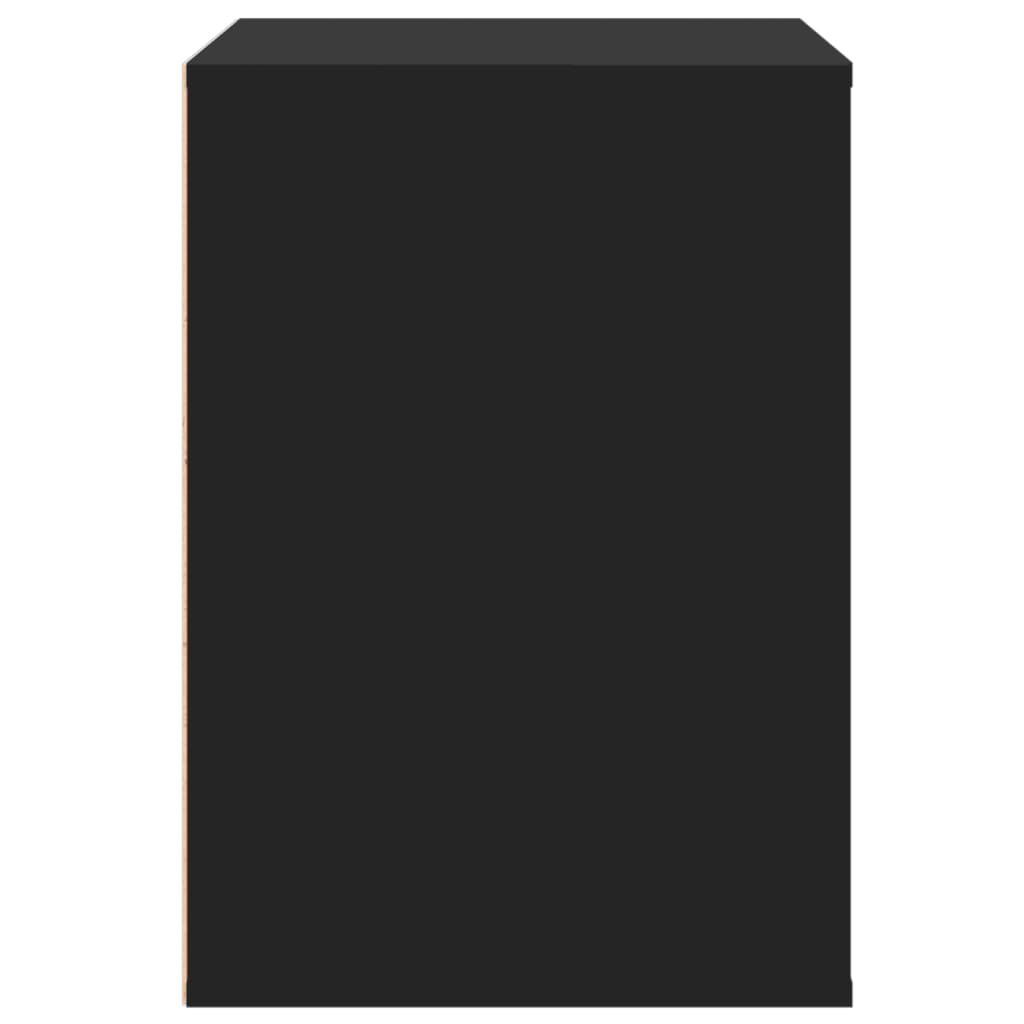 Fekete szerelt fa fiókos sarokszekrény 80 x 41 x 58 cm Fekete szerelt fa fiókos sarokszekrény 80 x 41 x 58 cm