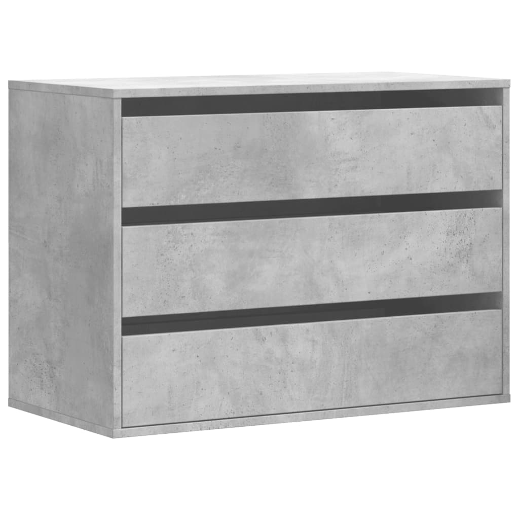 Betonszürke szerelt fa fiókos sarokszekrény 80 x 41 x 58 cm Betonszürke szerelt fa fiókos sarokszekrény 80 x 41 x 58 cm