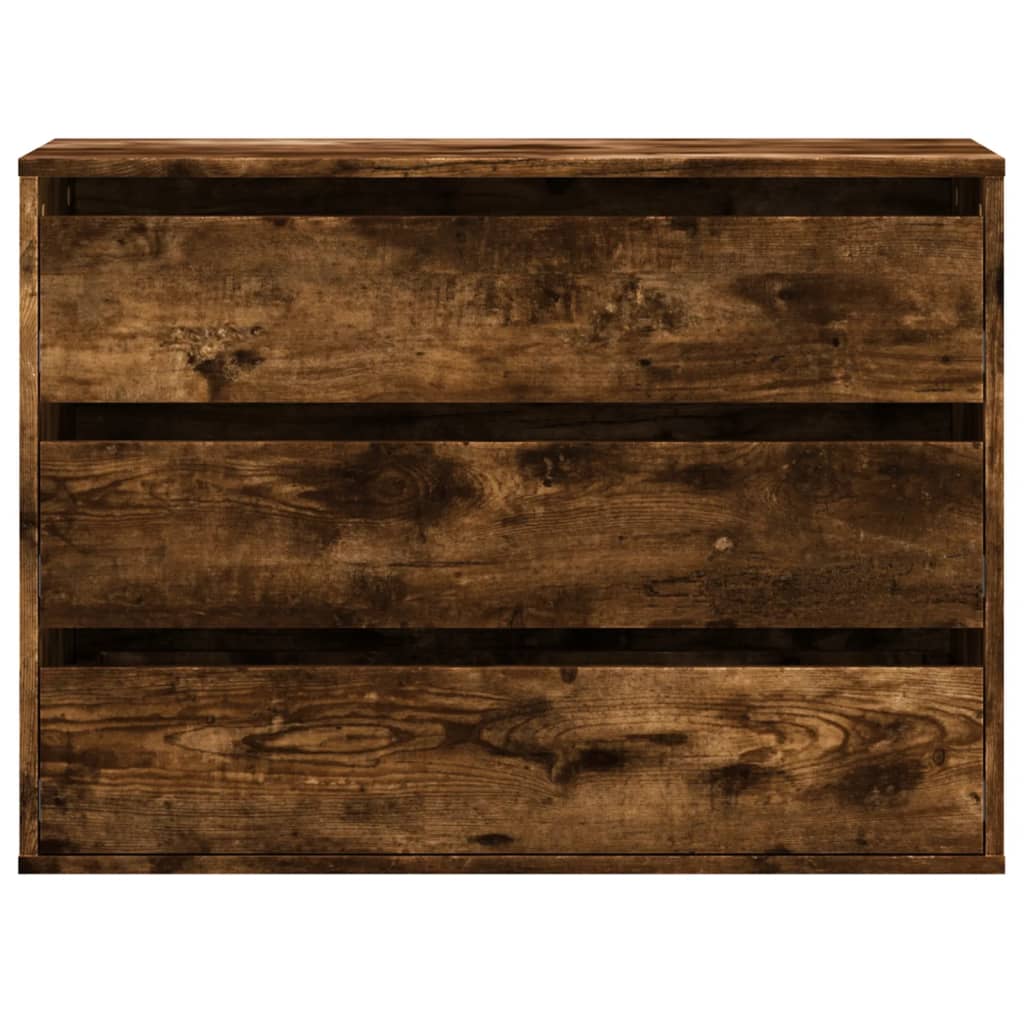 Füstös tölgy színű szerelt fa fiókos sarokszekrény 80x41x58 cm Füstös tölgy színű szerelt fa fiókos sarokszekrény 80x41x58 cm