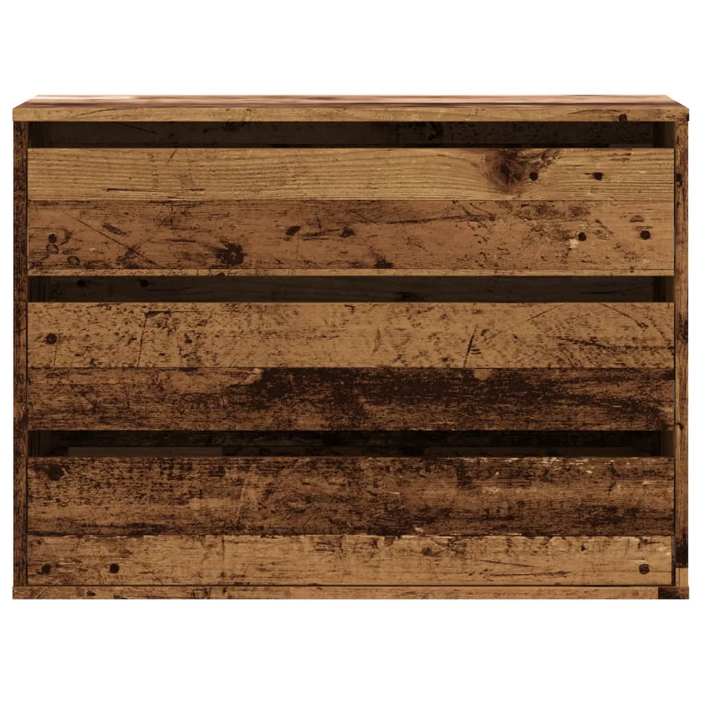Antik fa színű szerelt fa fiókos sarokszekrény 80 x 41 x 58 cm Antik fa színű szerelt fa fiókos sarokszekrény 80 x 41 x 58 cm