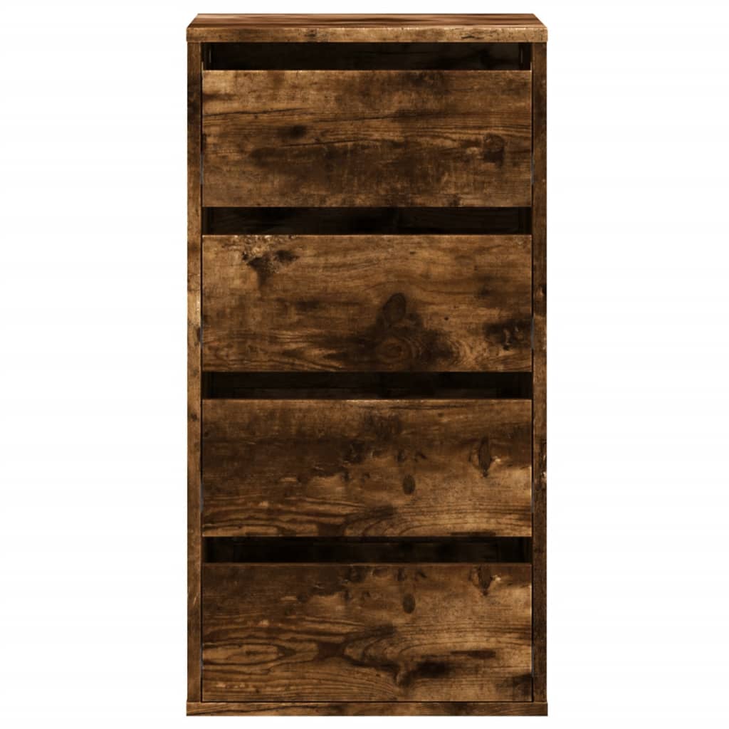 Antik fa színű szerelt fa fiókos sarokszekrény 40 x 41 x 76 cm Antik fa színű szerelt fa fiókos sarokszekrény 40 x 41 x 76 cm