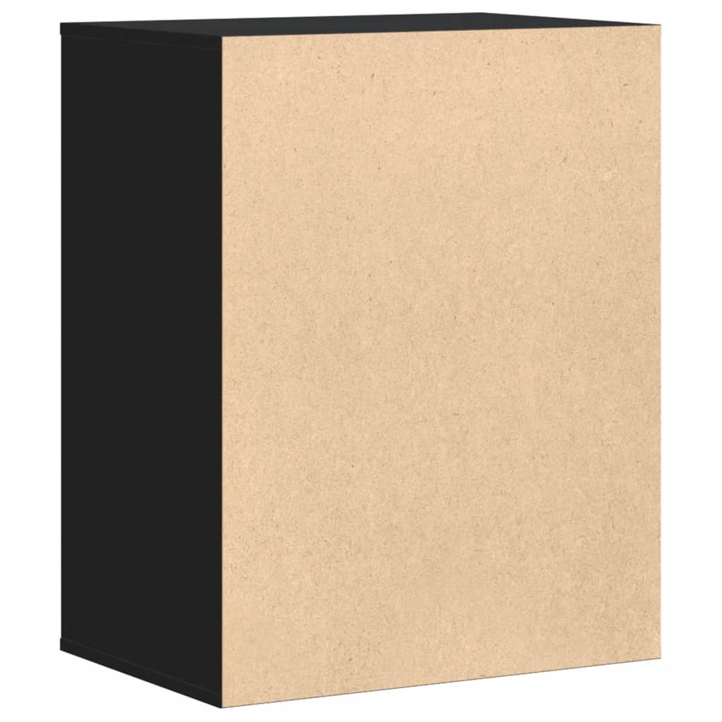 Fekete szerelt fa fiókos sarokszekrény 60 x 41 x 76 cm Fekete szerelt fa fiókos sarokszekrény 60 x 41 x 76 cm