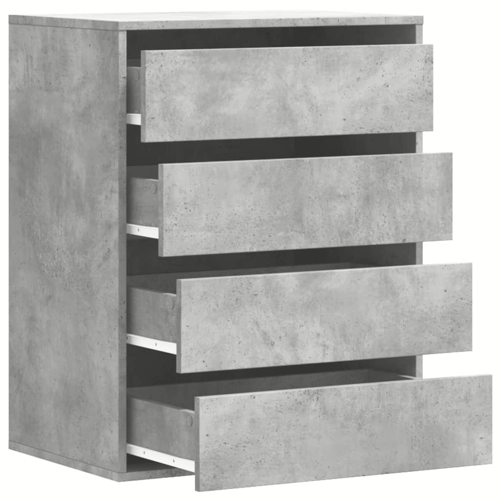 Betonszürke szerelt fa fiókos sarokszekrény 60 x 41 x 76 cm Betonszürke szerelt fa fiókos sarokszekrény 60 x 41 x 76 cm