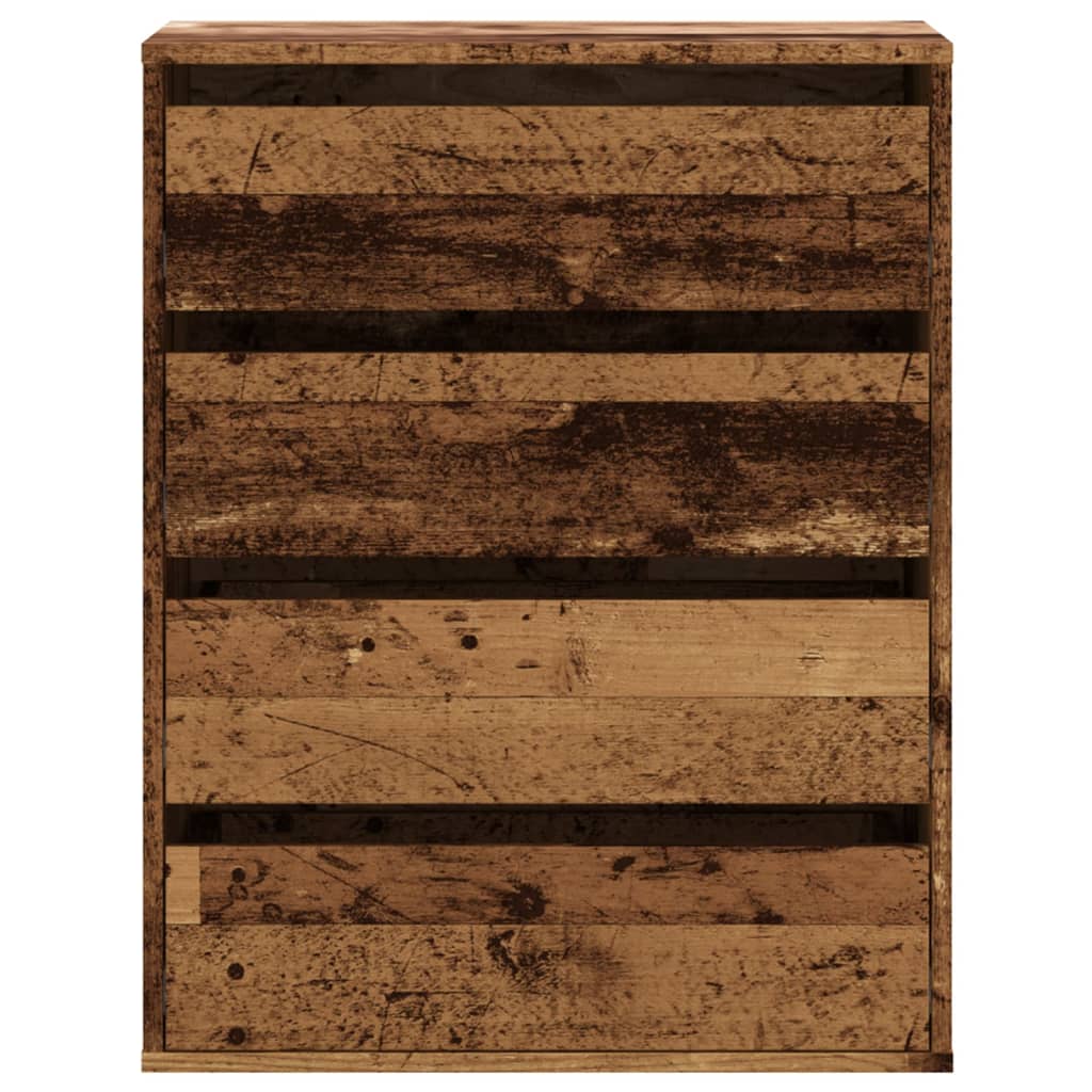 Antik fa színű szerelt fa fiókos sarokszekrény 60 x 41 x 76 cm Antik fa színű szerelt fa fiókos sarokszekrény 60 x 41 x 76 cm