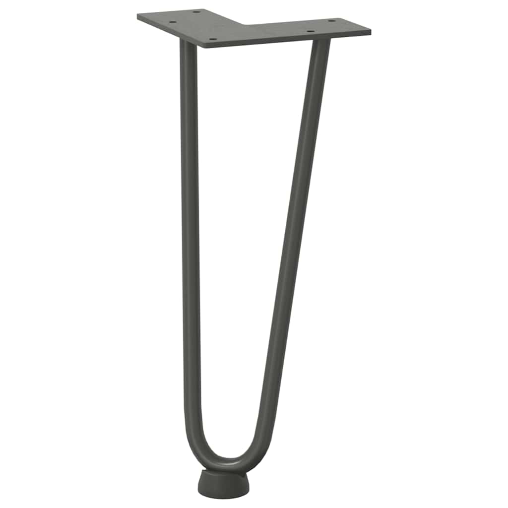 Hajcsavaros asztallábak 4 db antracit 30 cm tömör acélból