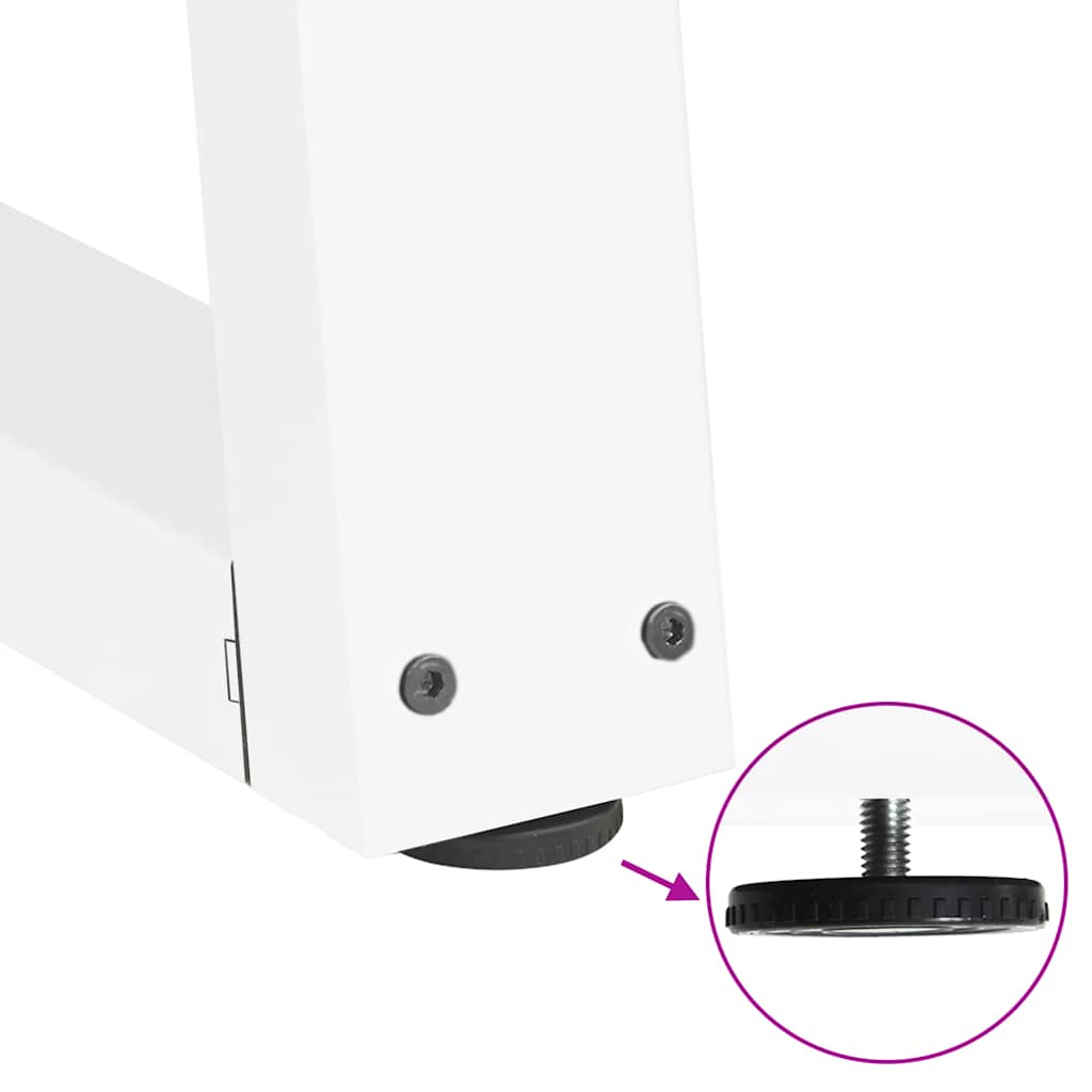 Étkezőasztal lábak v-alakú 2 db fehér 60x(42-43,3)cm acél