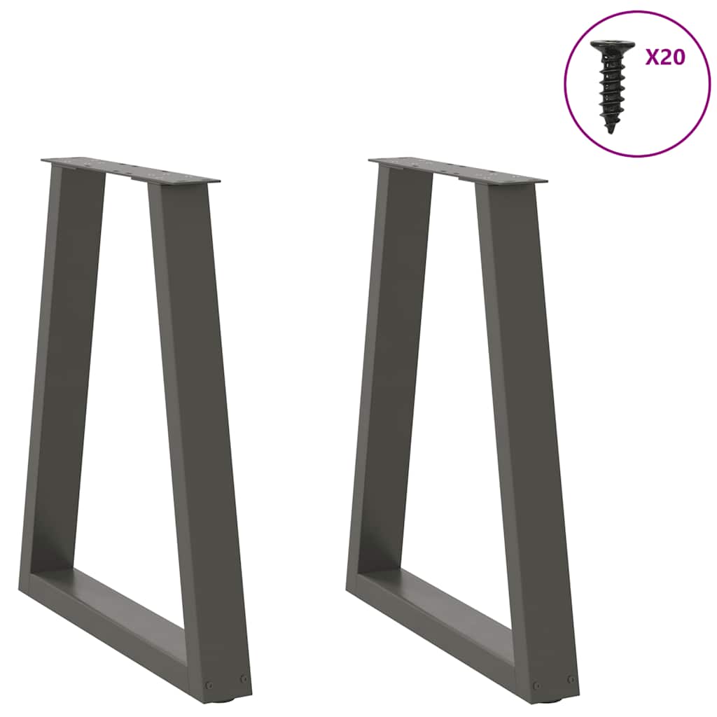 2 db antracit acél dohányzóasztal lábak v-alakú 60x(72-73) cm