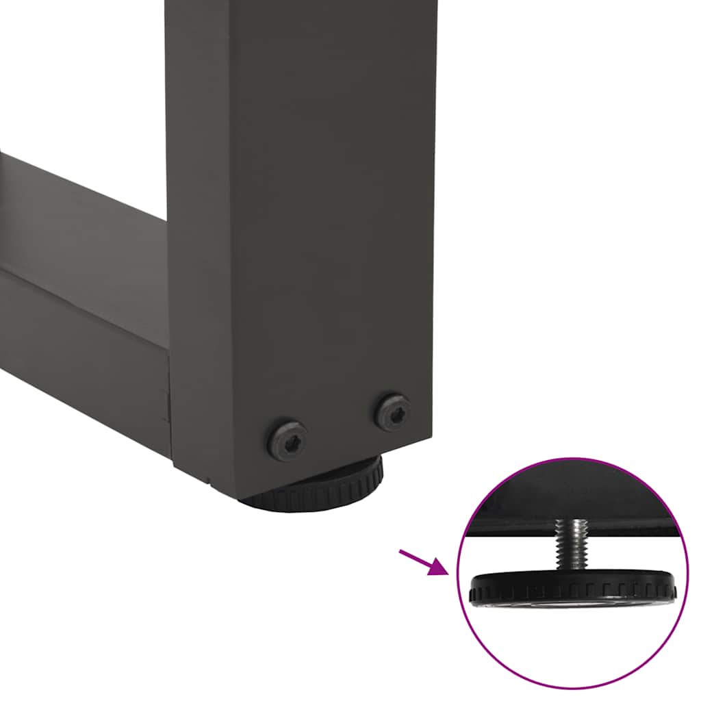 Étkezőasztal lábak v-alakú 2 db antracit 70x(30-31,3)cm acél