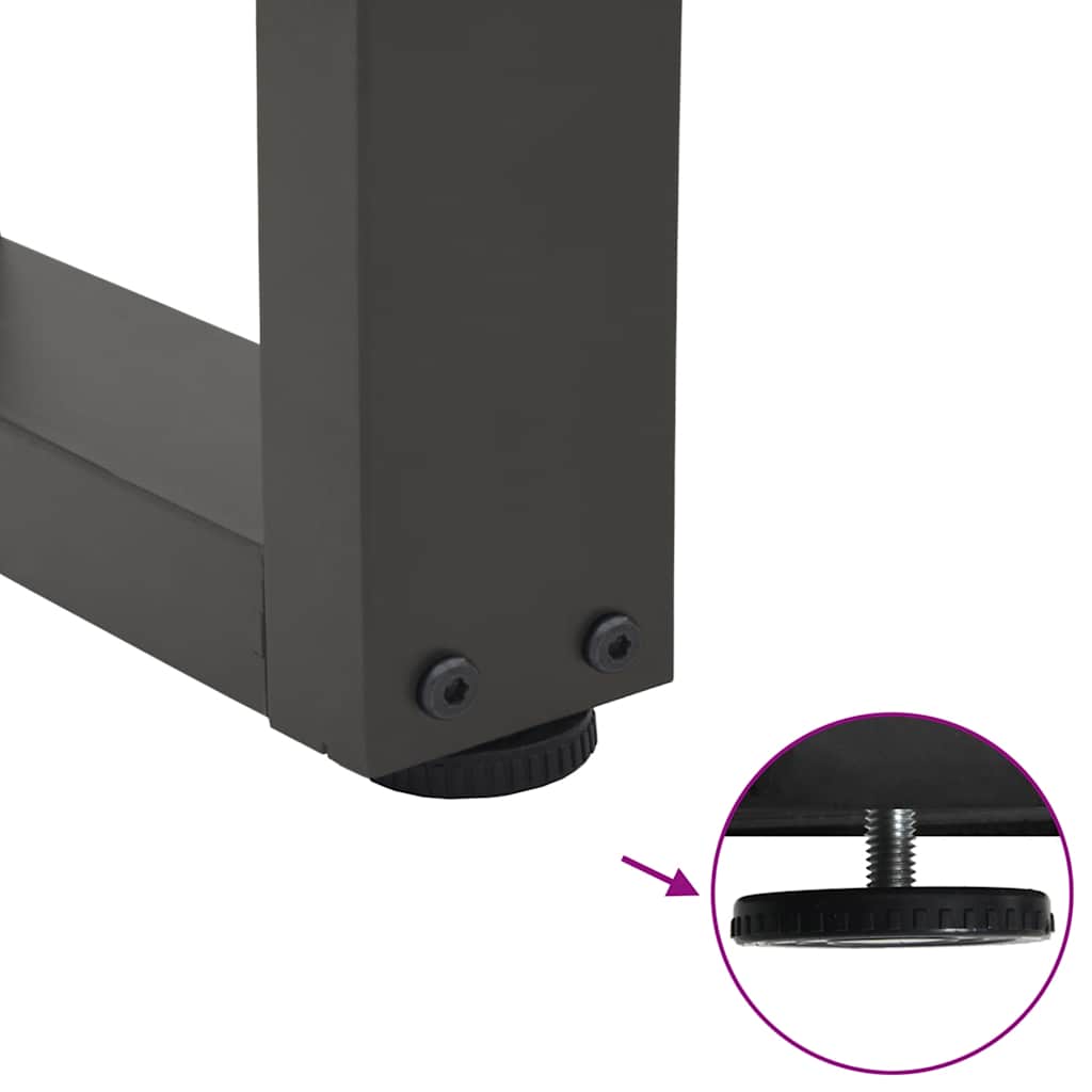 Étkezőasztal lábak v-alakú 2 db antracit 80x(72-73,3)cm acél