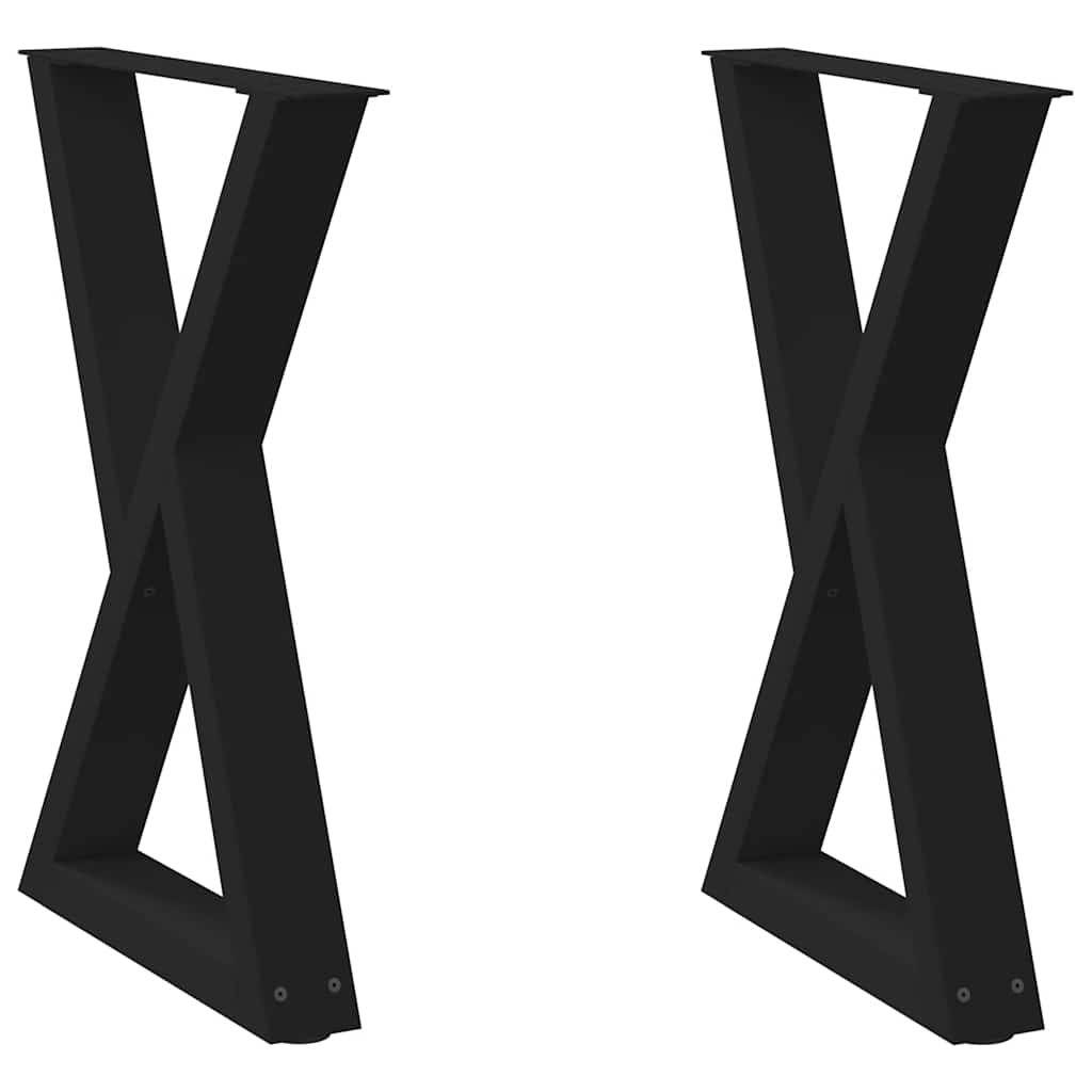 2 db fekete acél étkezőasztal láb 60 x (72-73,3) cm
