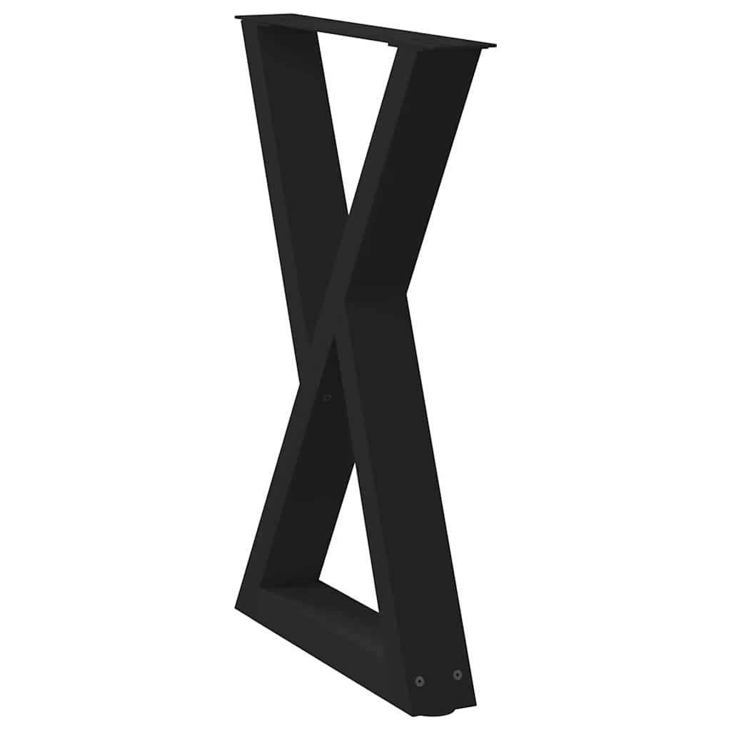 2 db fekete acél étkezőasztal láb 60 x (72-73,3) cm