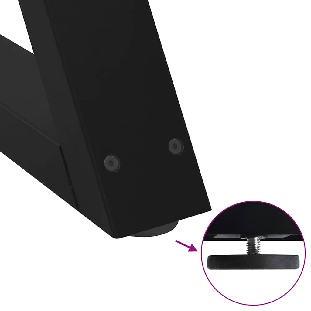 2 db fekete acél étkezőasztal láb 60 x (72-73,3) cm
