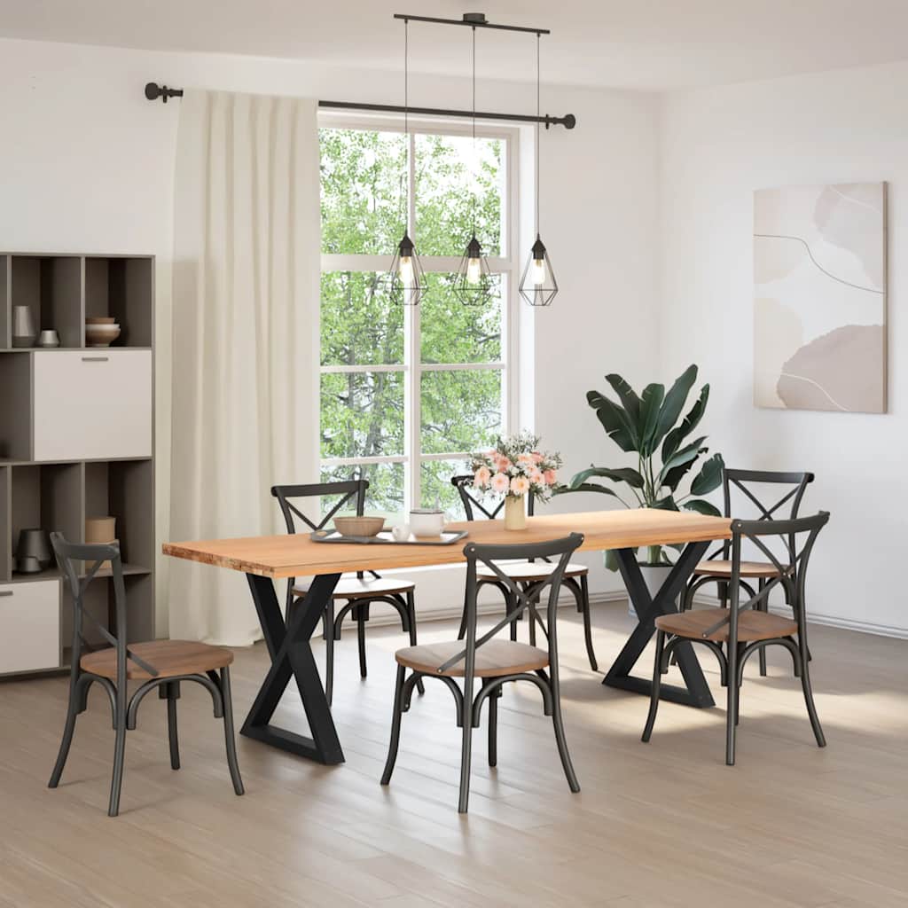 2 db fekete acél étkezőasztal láb 70 x (72-73,3) cm