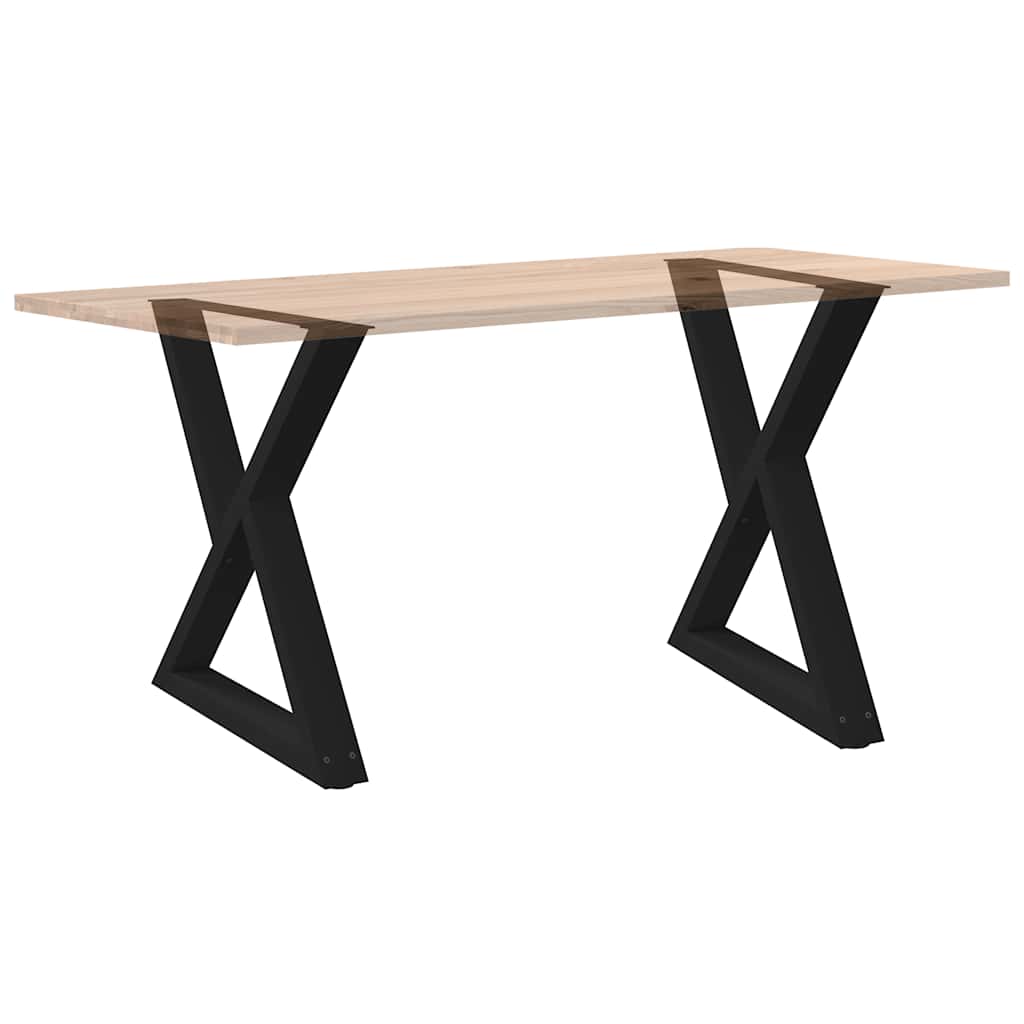 2 db fekete acél étkezőasztal láb 70 x (72-73,3) cm