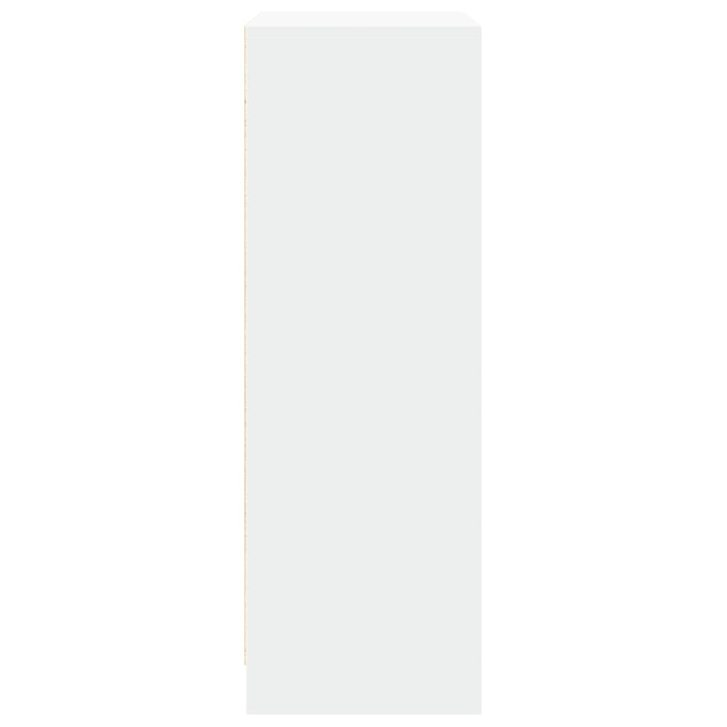 Fehér szerelt fa tálalószekrény led-del 77 x 34 x 100 cm