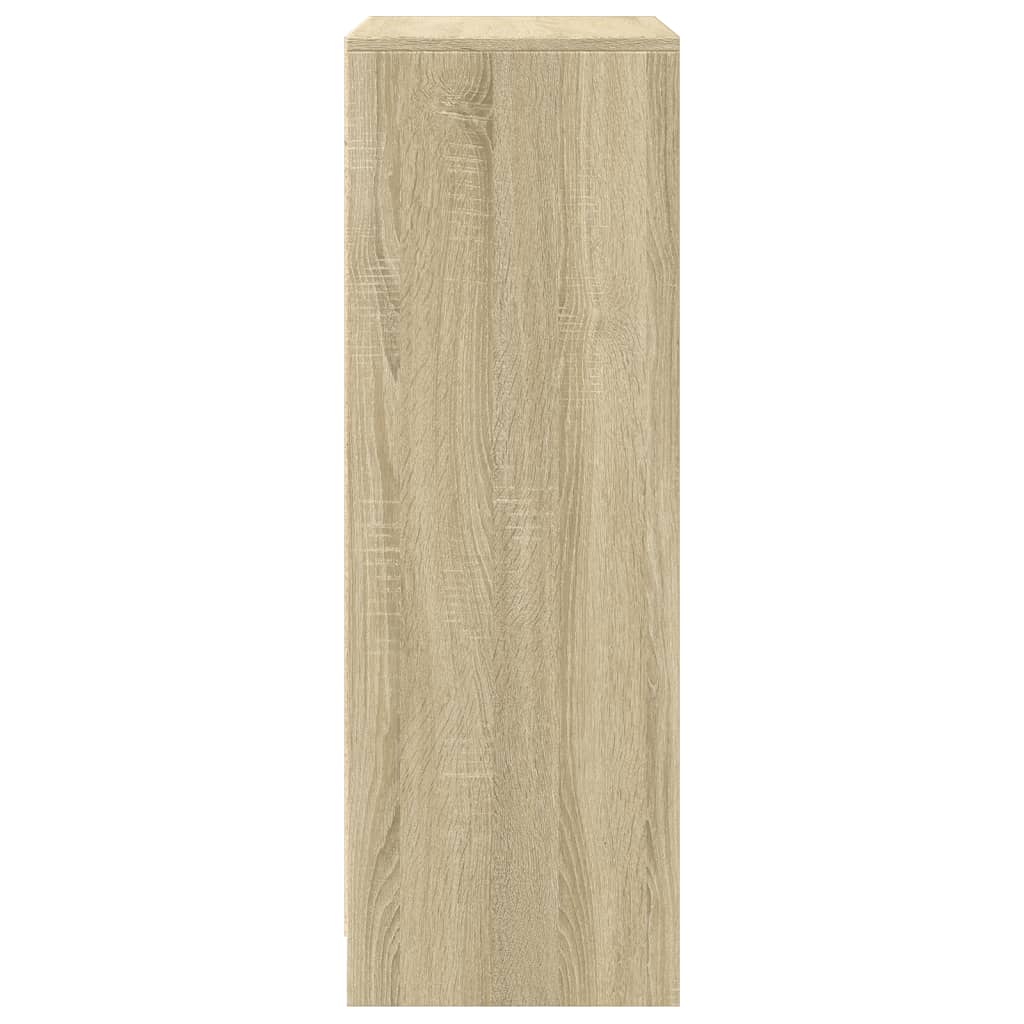 Sonoma tölgy szerelt fa tálalószekrény led-del 77 x 34 x 100 cm